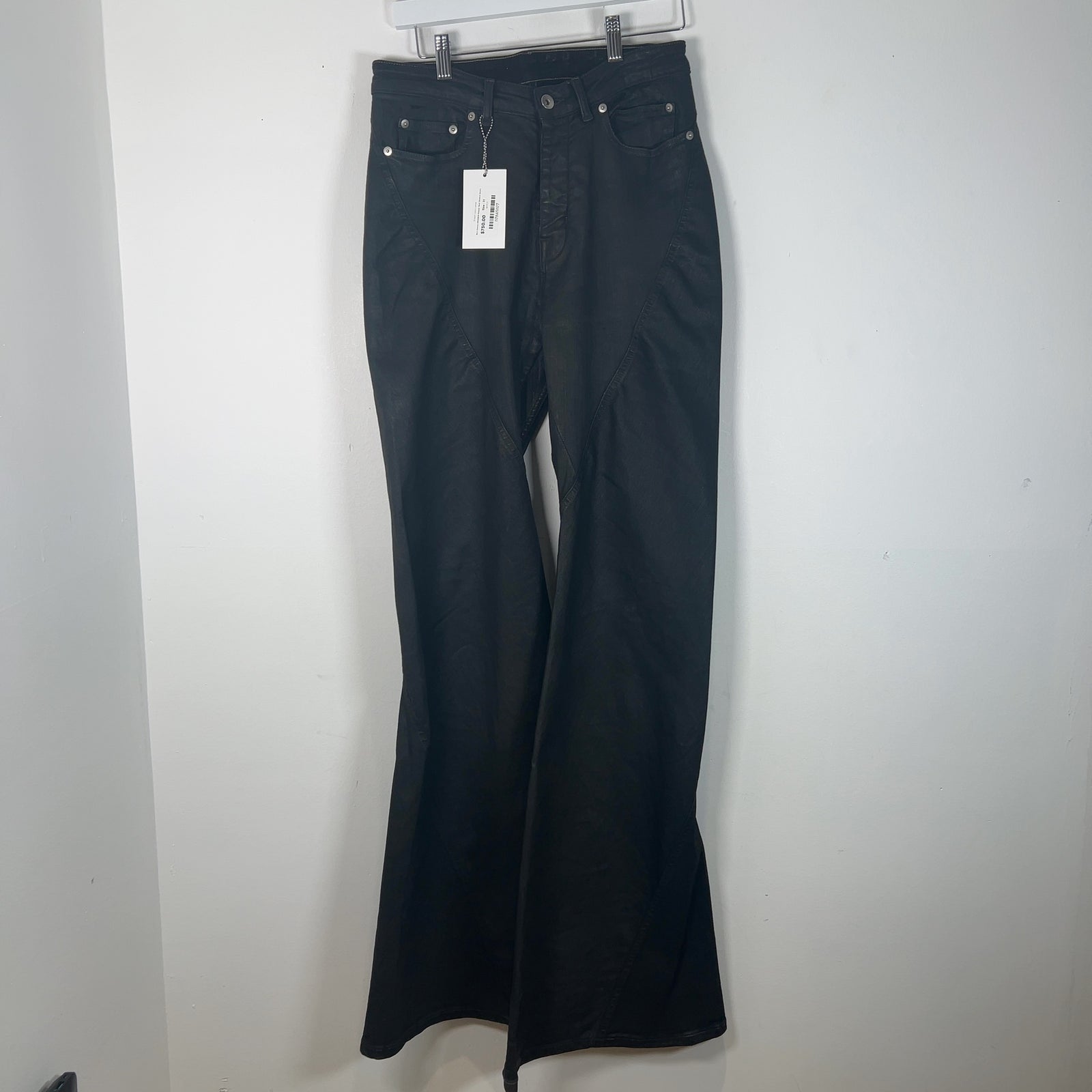 Rick Owens DRKSHDW Waxed 'Bias' Bootcut Jeans