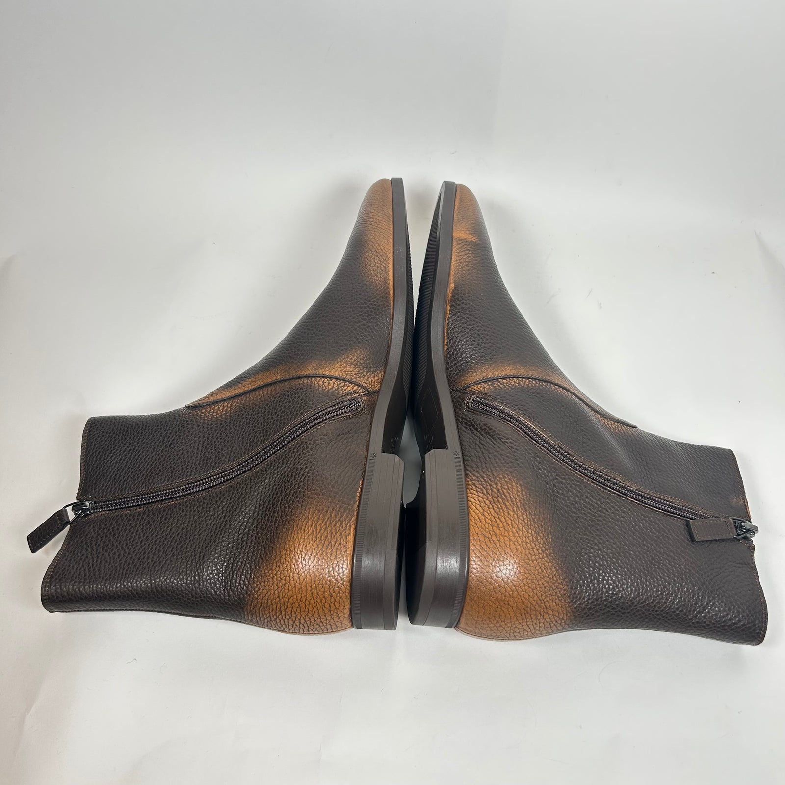 Gucci Brown Leather Gradient Ankle Boot Size GG 11