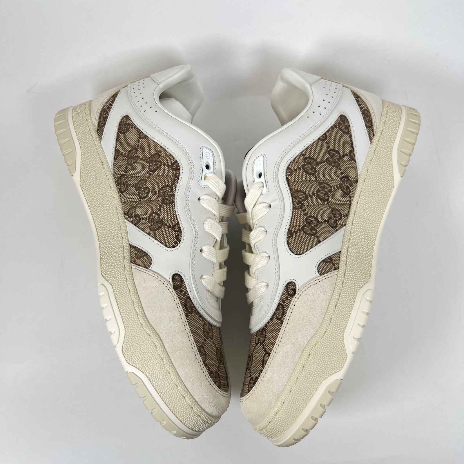 Gucci White/Beige GG Re-Web Sneaker Size GG 8.5