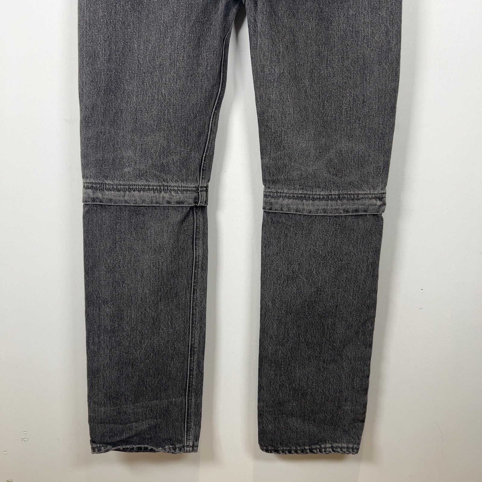 Balenciaga Convertible Grey Wash Denim Jeans Size 30