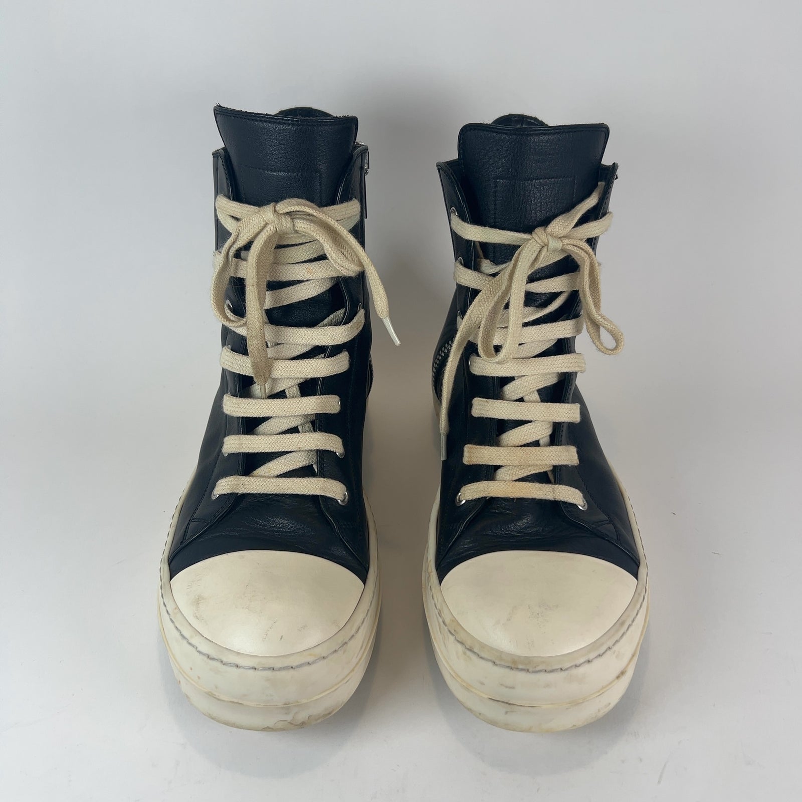 Rick Owens Leather Ramone Hightop Sneakers