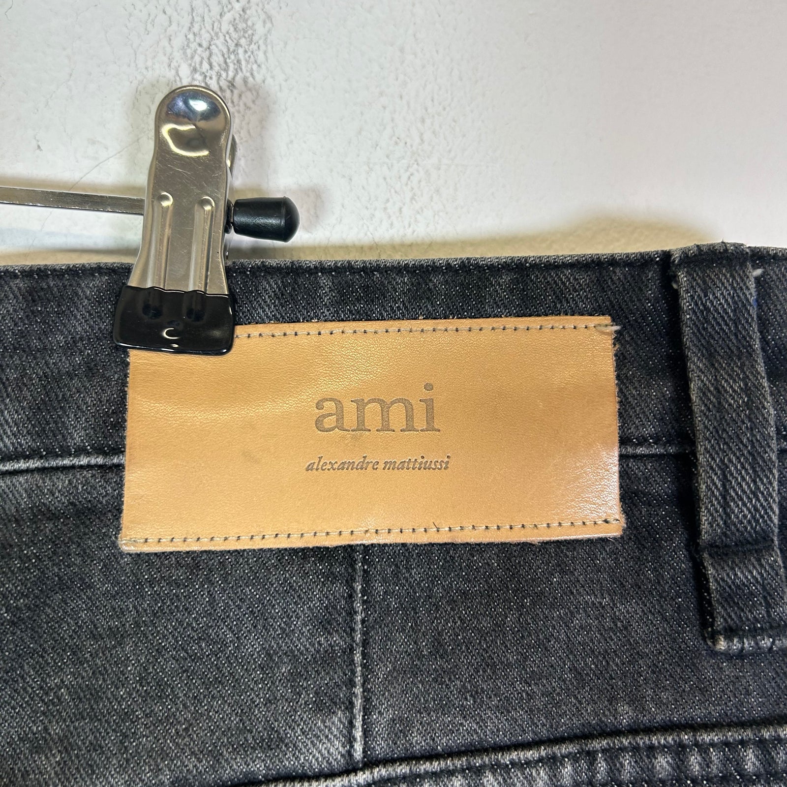 Ami Paris Black Washed Baggy Fit Jeans