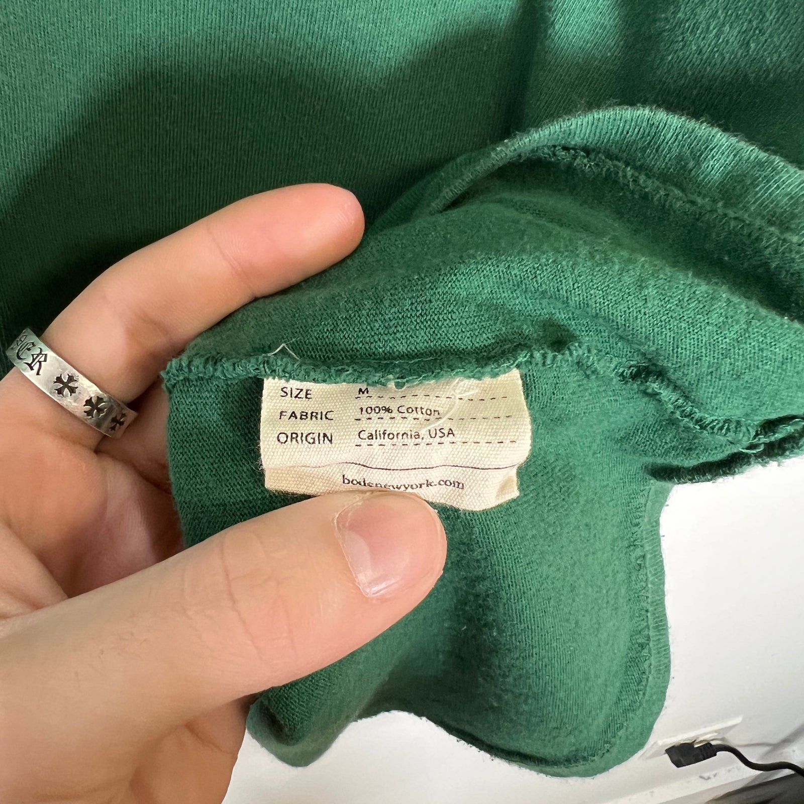 Bode Button Logo Green T-Shirt Size L