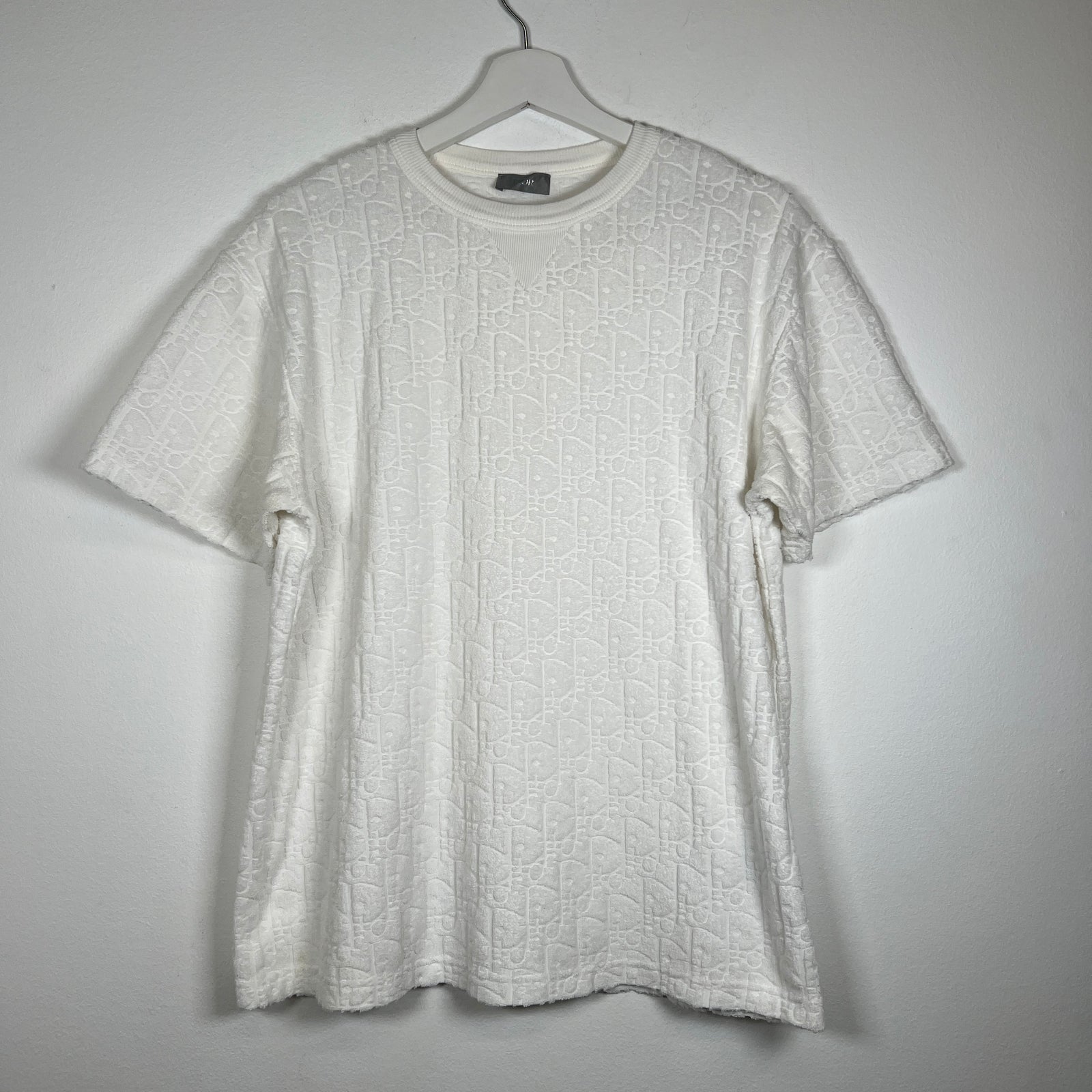 Dior White Oblique Towel Tee Size S