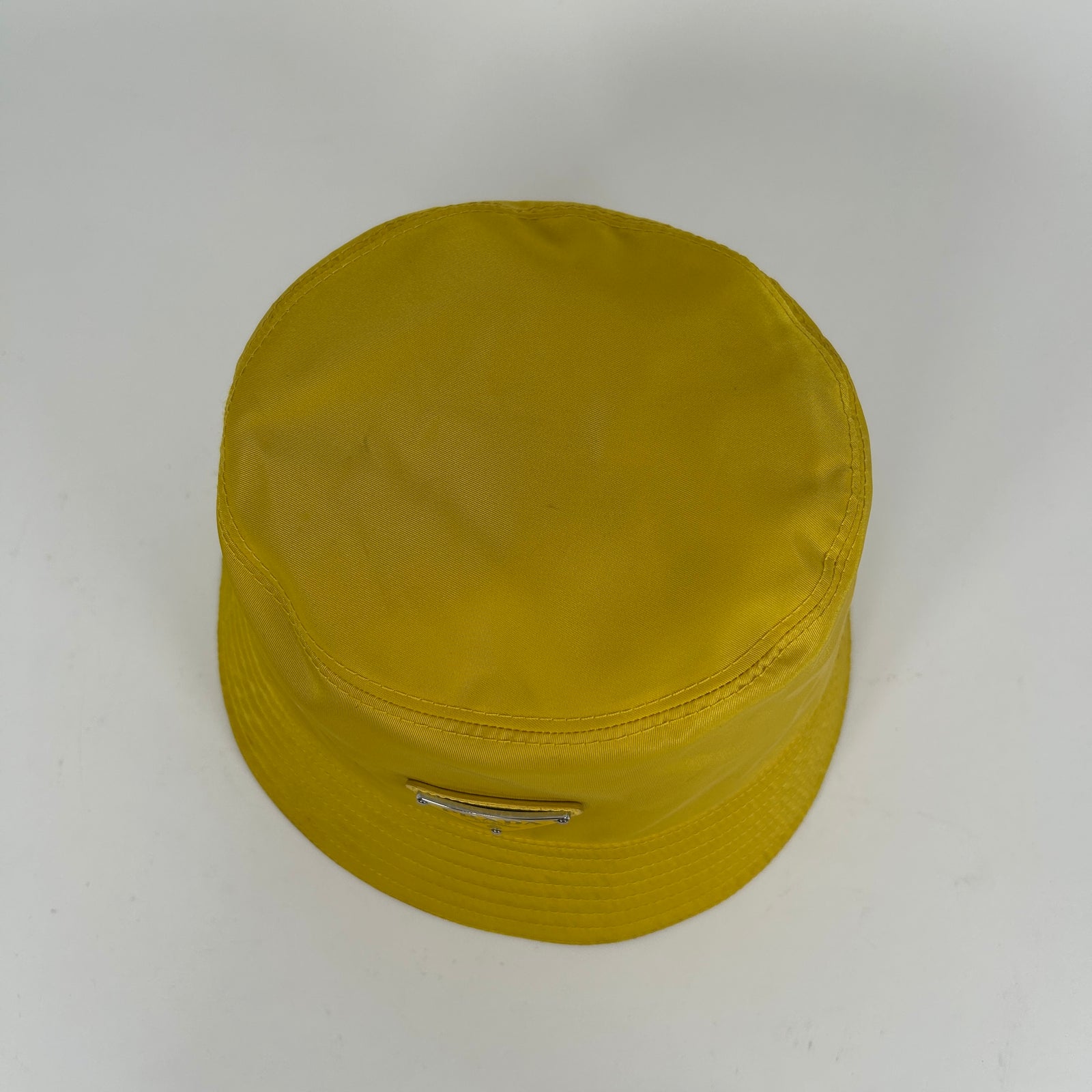 Prada Yellow Nylon Logo Bucket Hat Size M