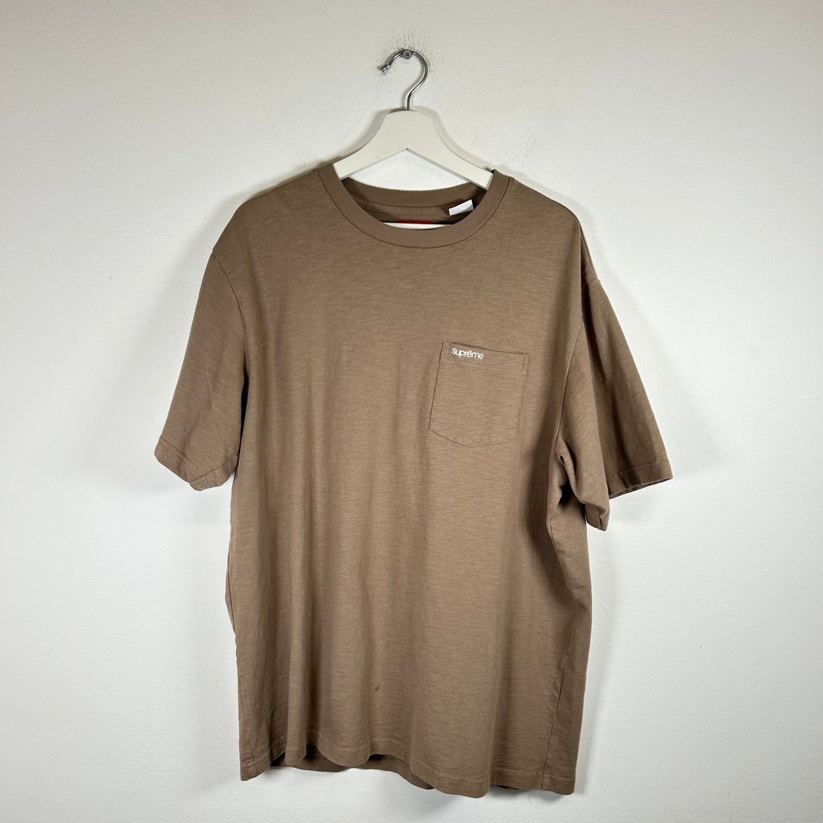 Supreme Brown Pocket Logo T-shirt Size L