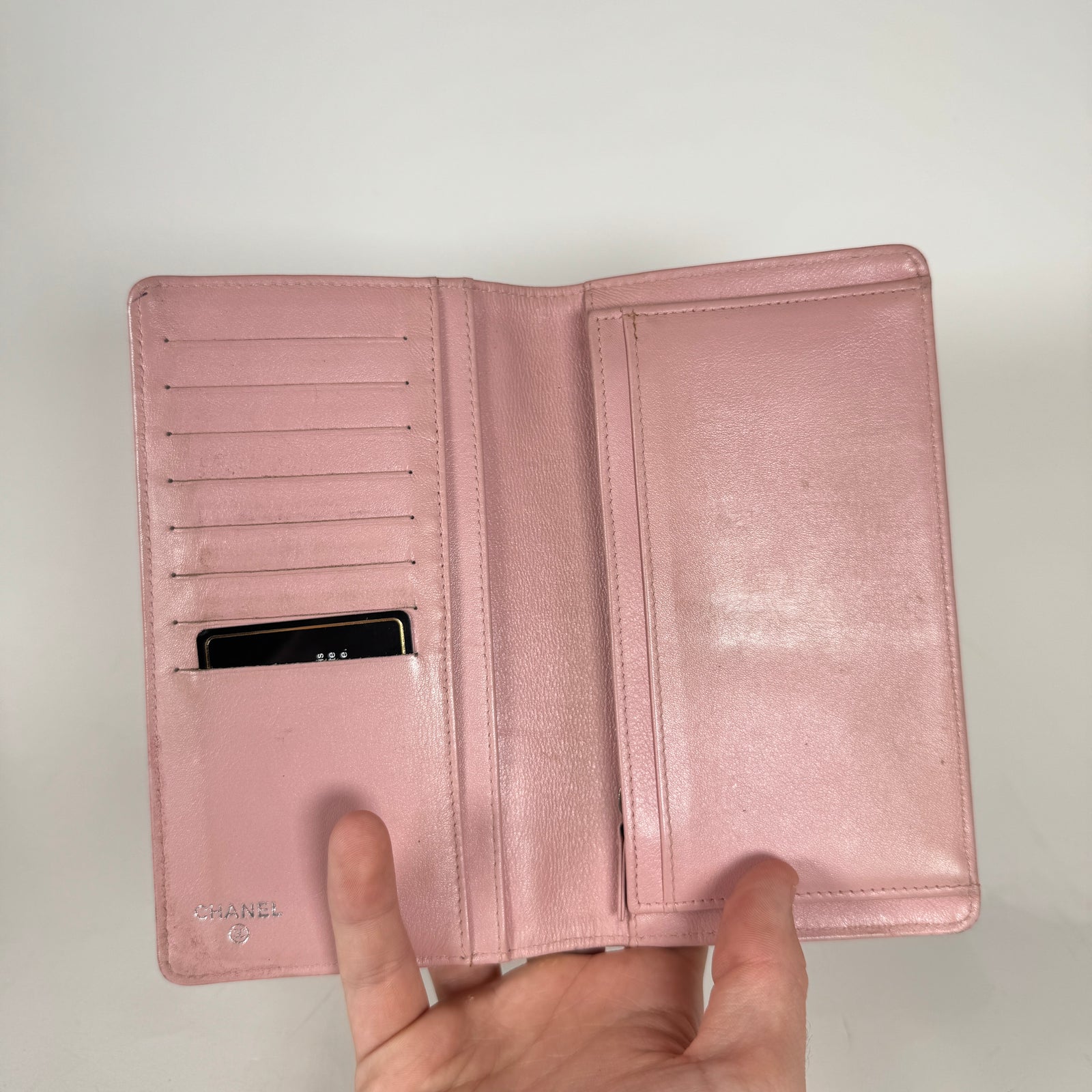 Chanel Pink Caviar Long Wallet