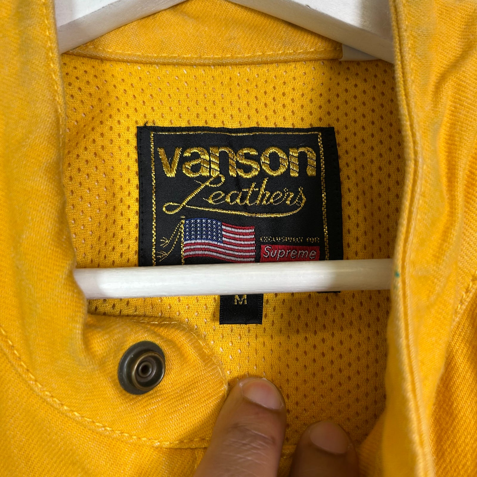 Supreme x Vanson Leathers Yellow Cordura Jacket Size M