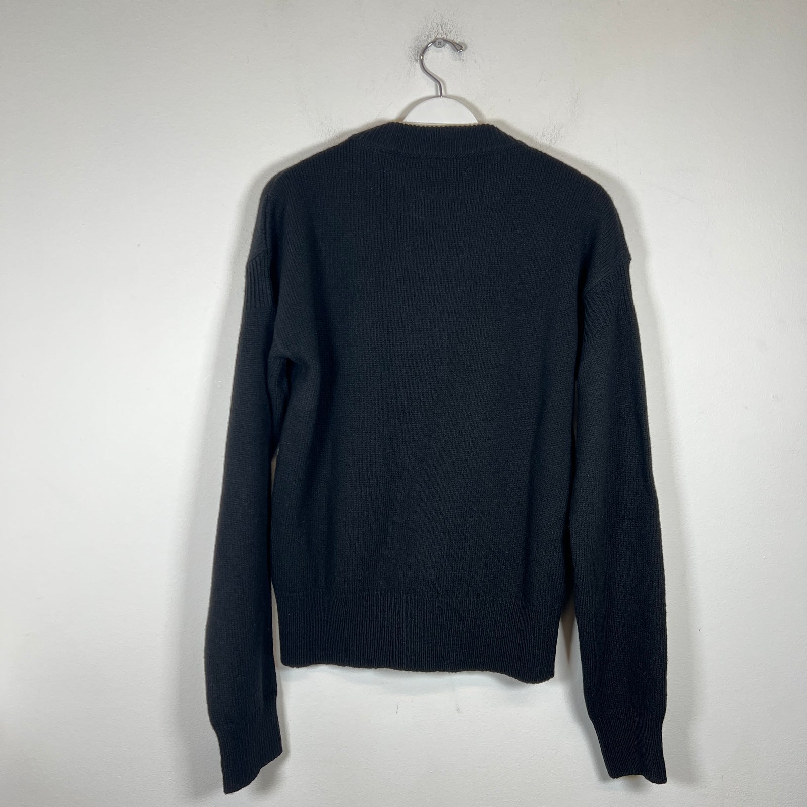 Marni Black/White Intarsia Wool Sweater Size 46