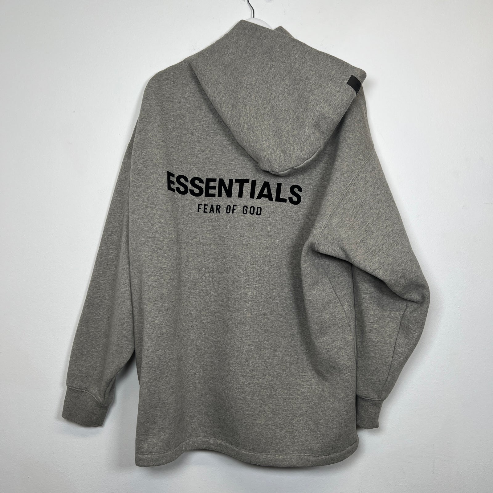 Essentials Grey Back Logo Hoodie Size L