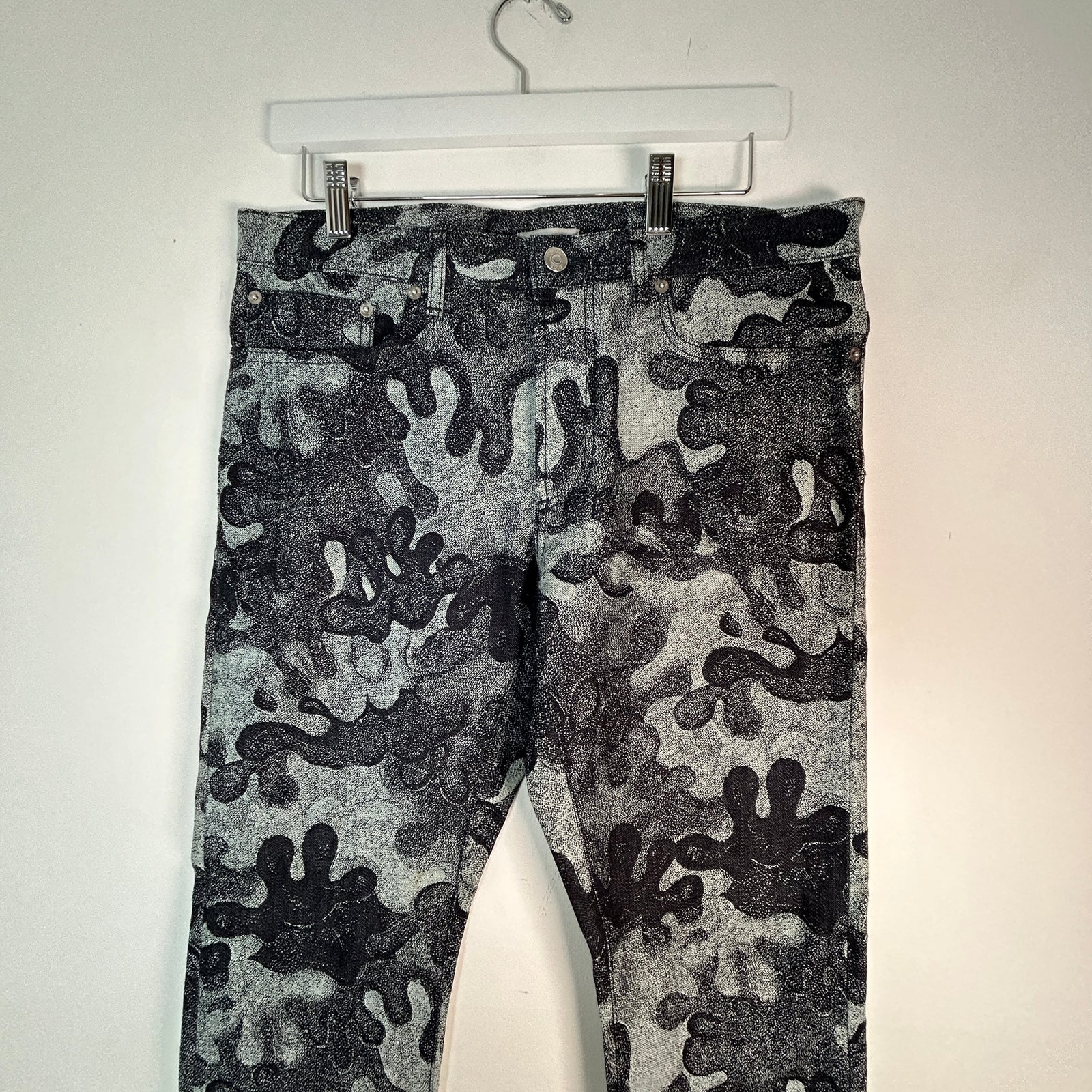 Dior x Peter Doig Grey Camo Jeans Size 30