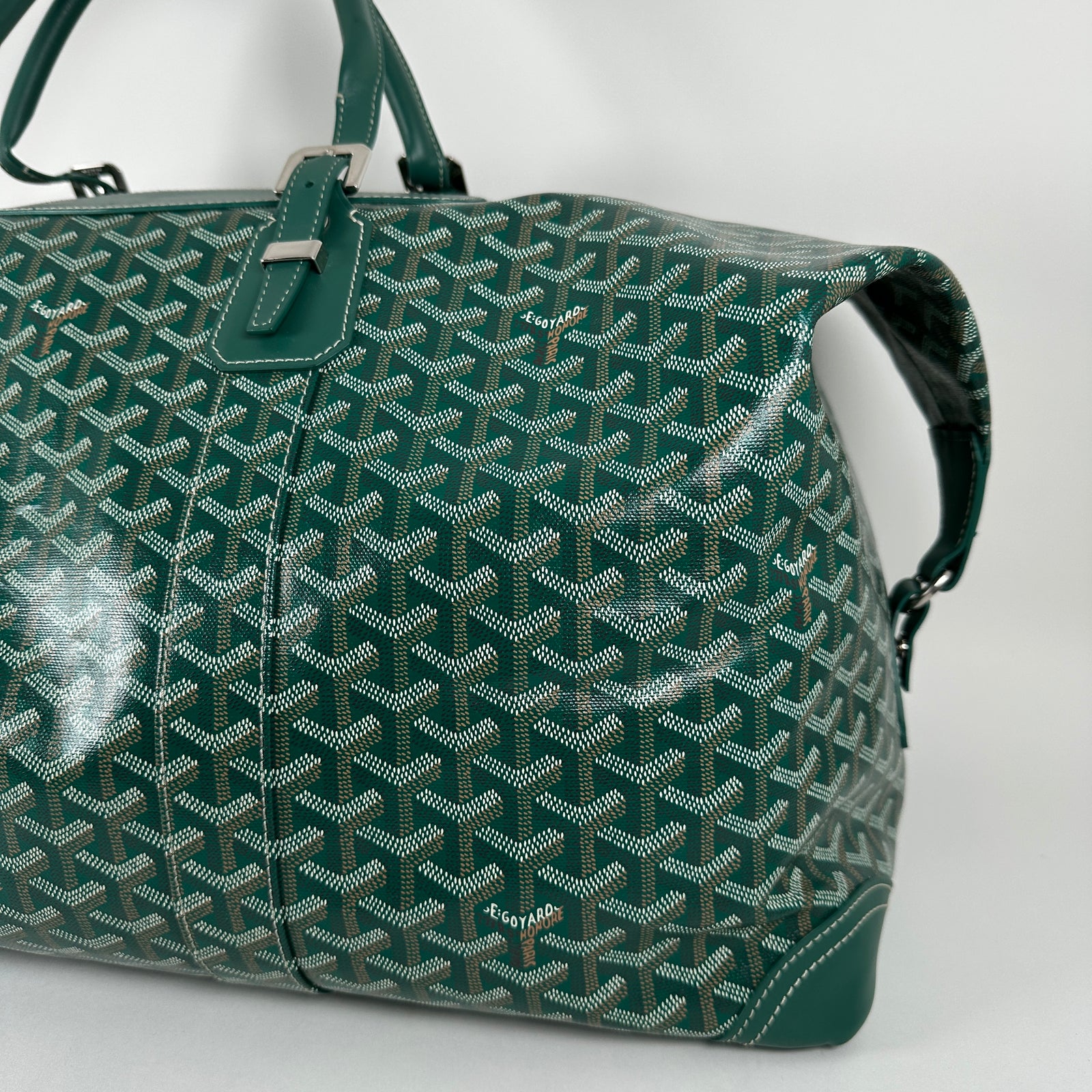Goyard Goyardine Green Boeing 55 Travel Duffle Bag