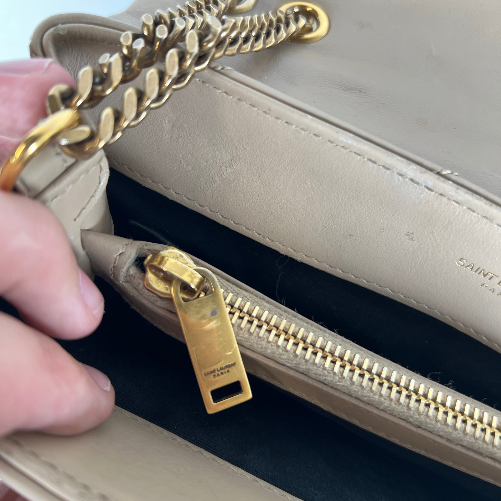Saint Laurent Small LouLou Matelasses Beige Bag