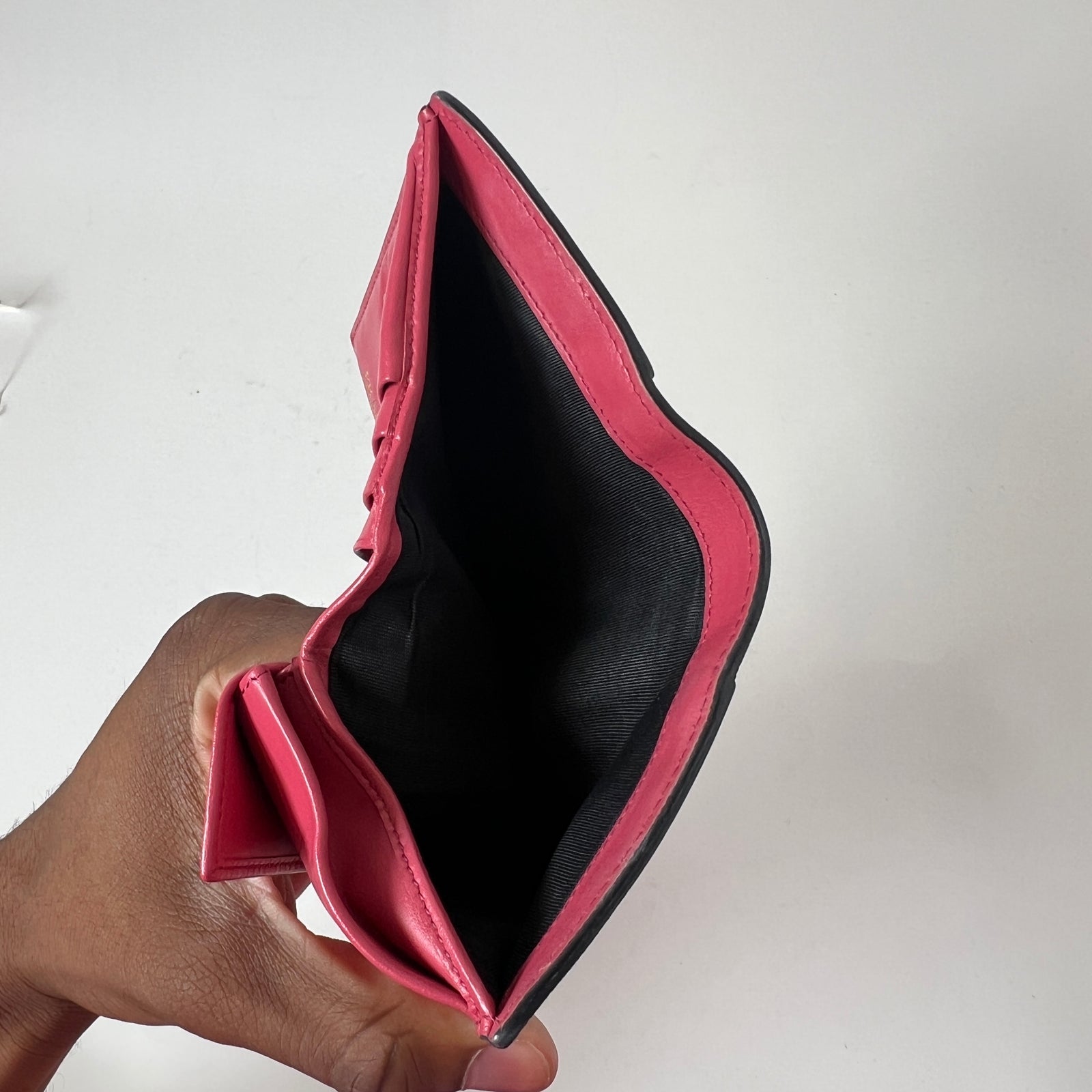 Prada Black/Pink Saffiano Leather Wallet