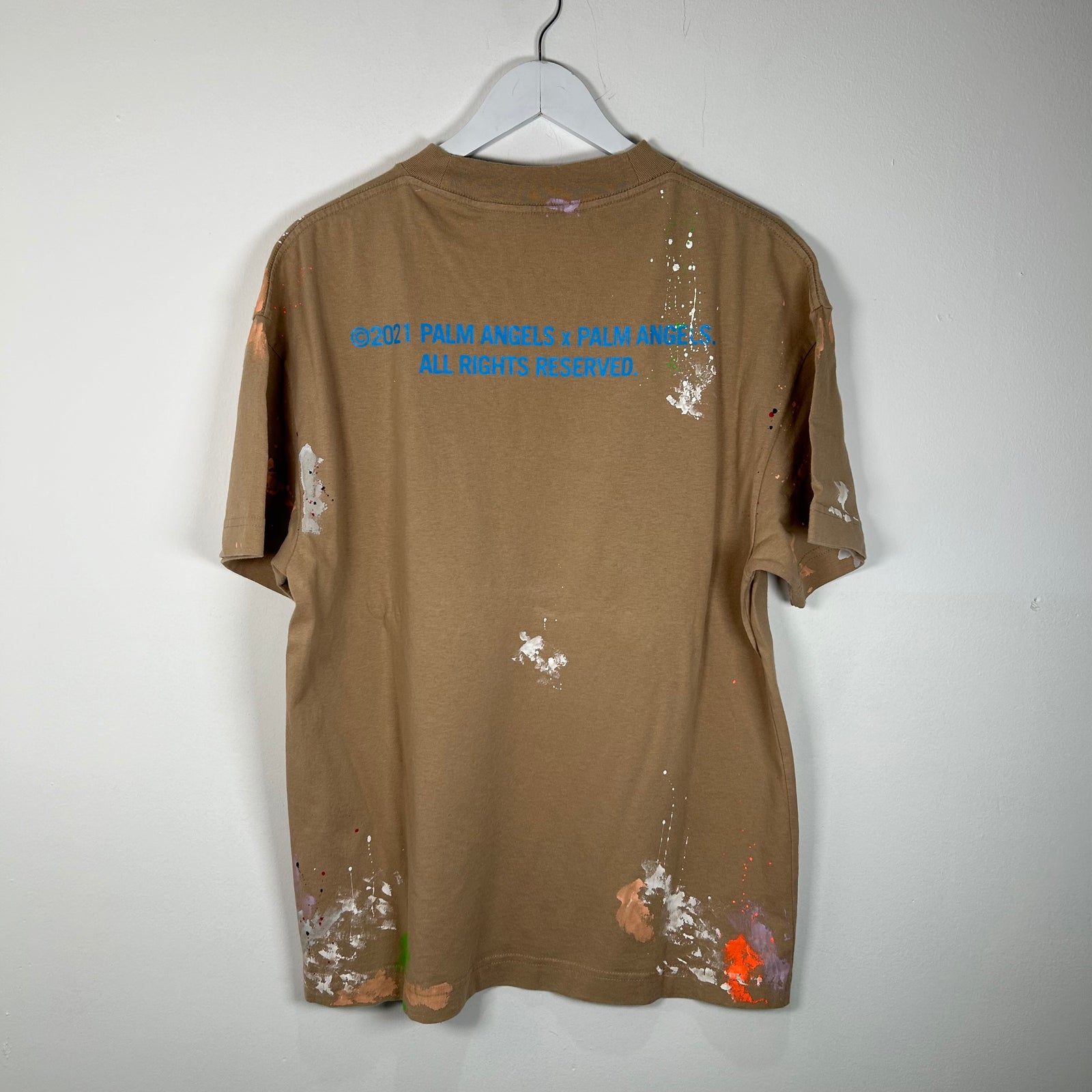 Palm Angels Paint Splatter Brown T-Shirt Size M