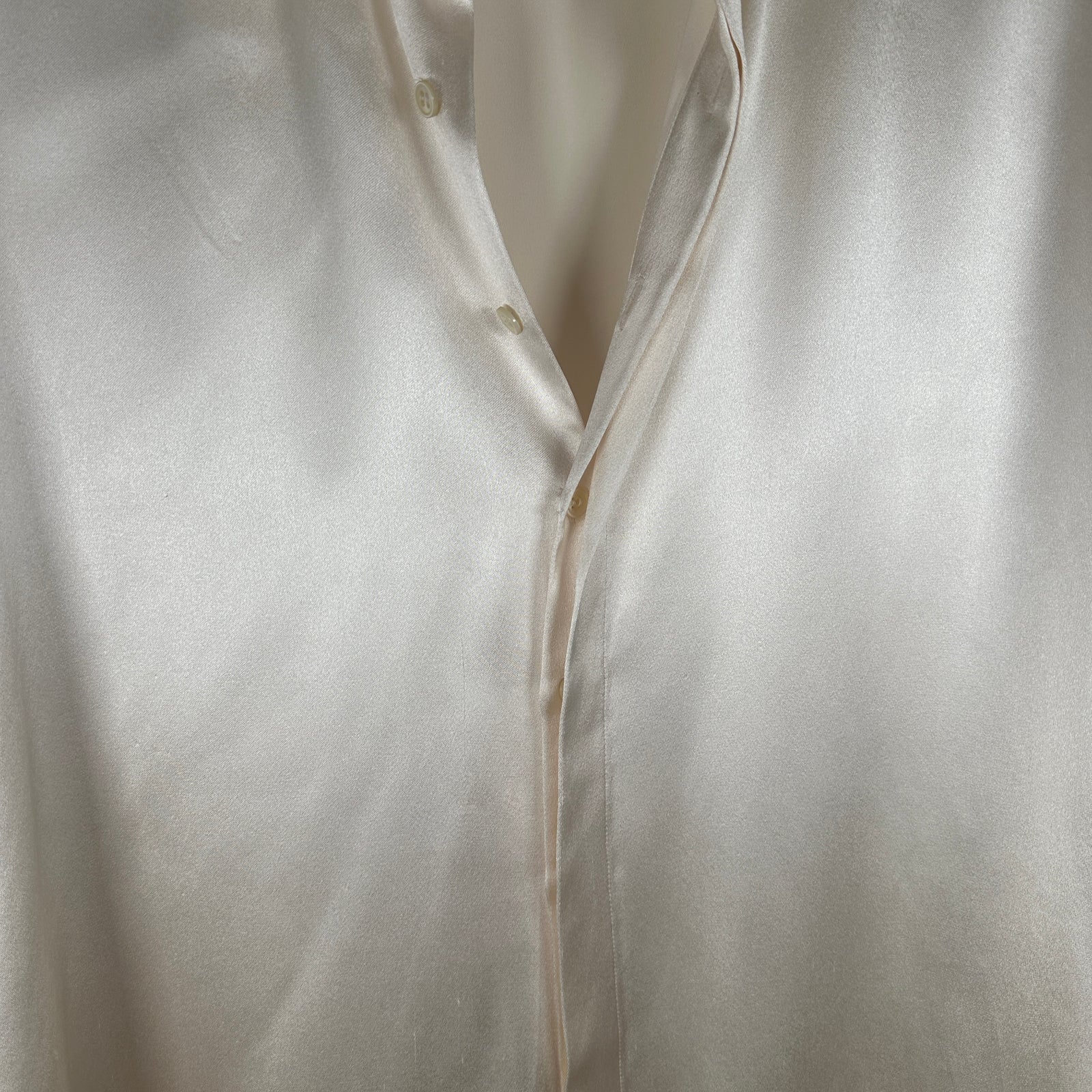 Saint Laurent Paris SS19 Silk Dress Shirt Size L