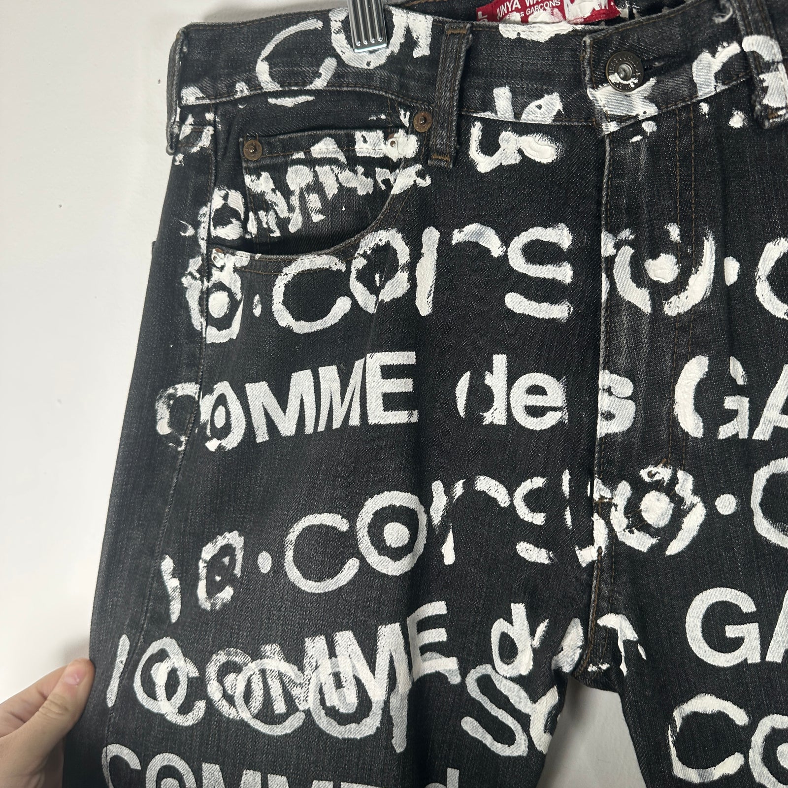 CDG x Junya Darkwash 10 Corso Como Painted Jeans Jeans Size 32