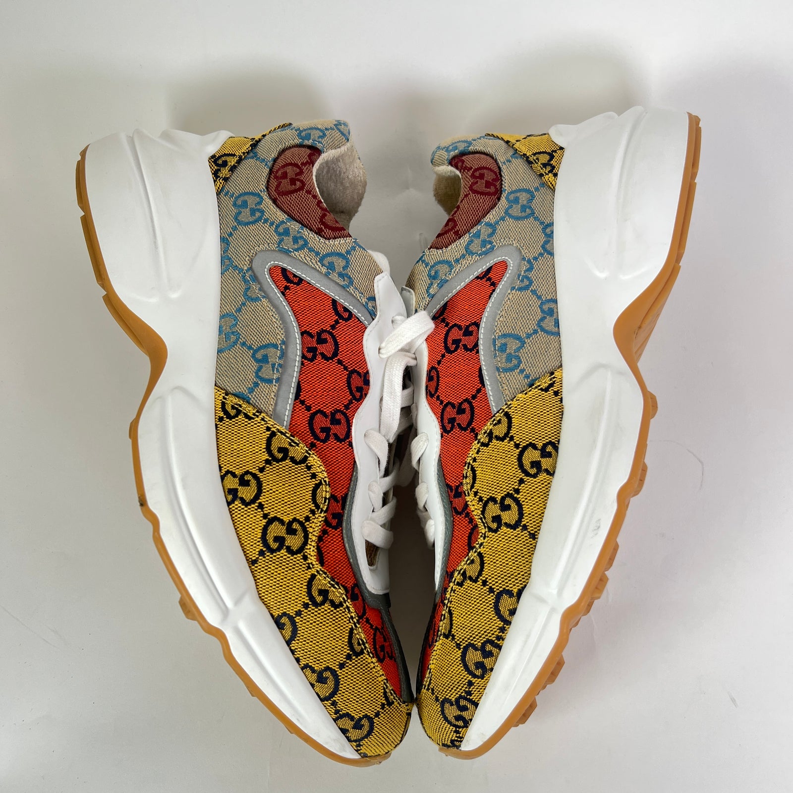 Gucci Multi Orange GG Rhyton Sneakers
