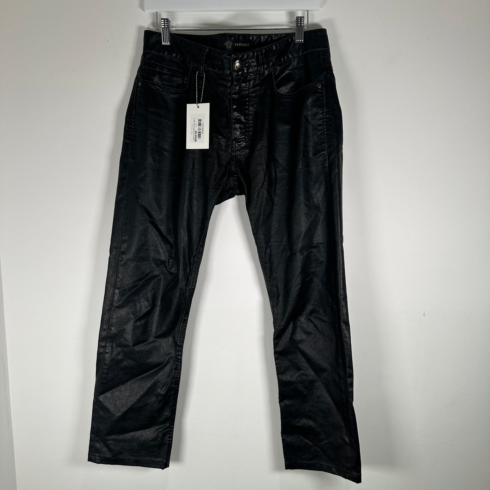 Versace Waxed Black Jeans Size 32