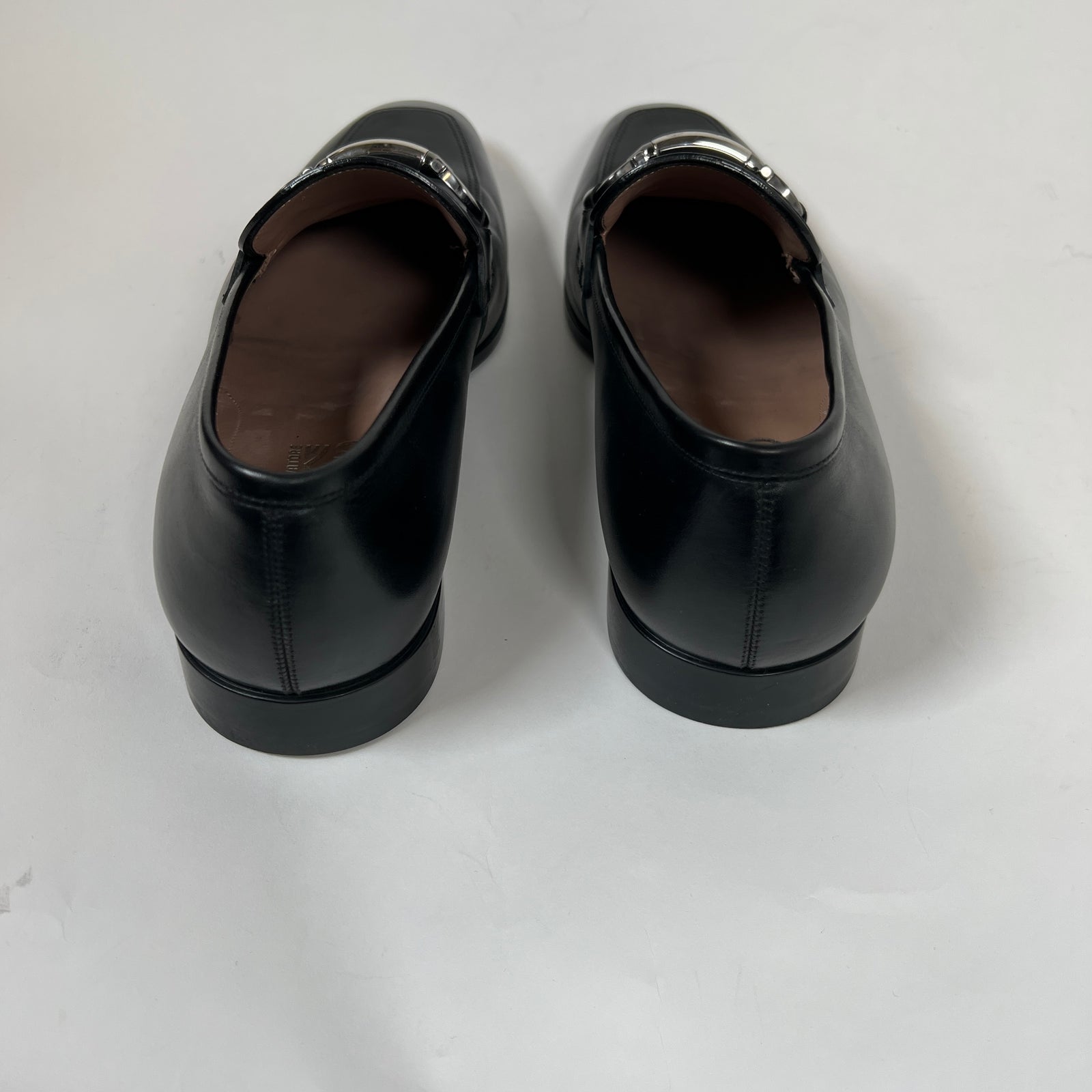 Ferragamo Benford Black Leather Bit Loafer Size 10
