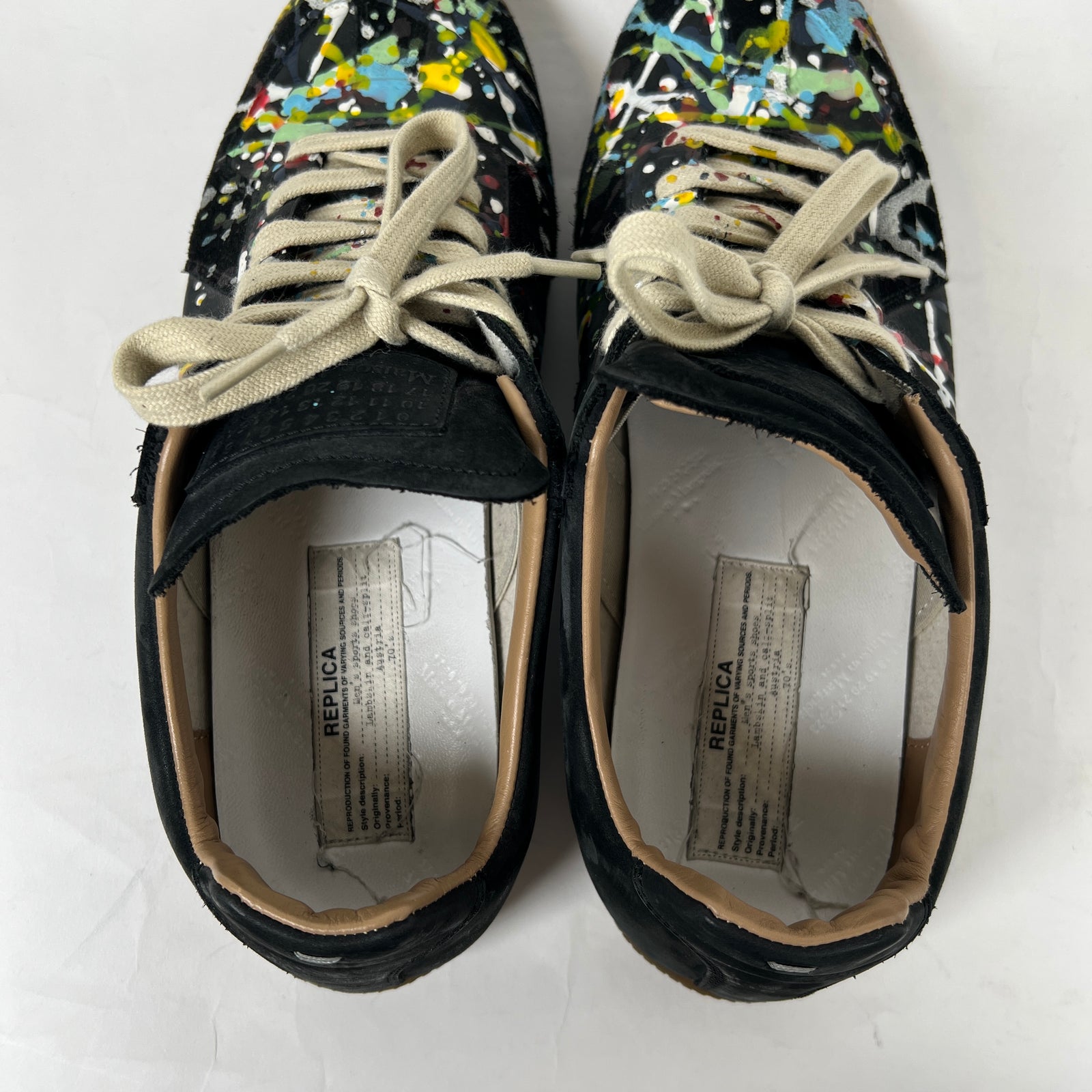 Maison Margiela Black Paint Splatter Gats Size 42