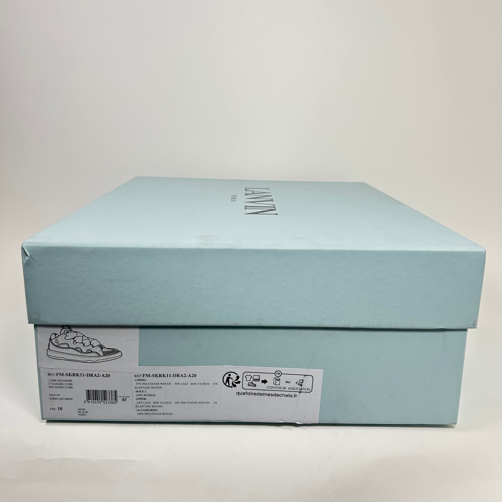 Lanvin Black Curb Sneaker Size 45