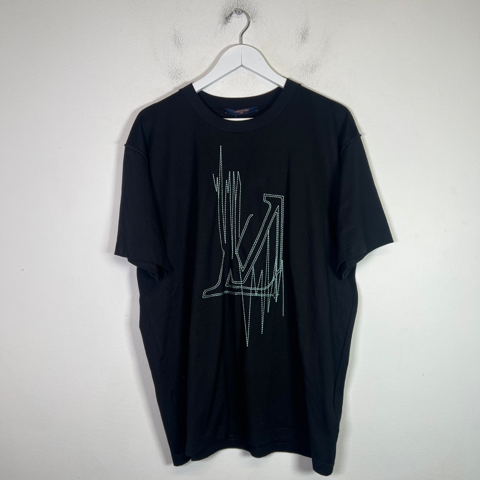 Louis Vuitton Black Frequency Embroidered T-Shirt Size L