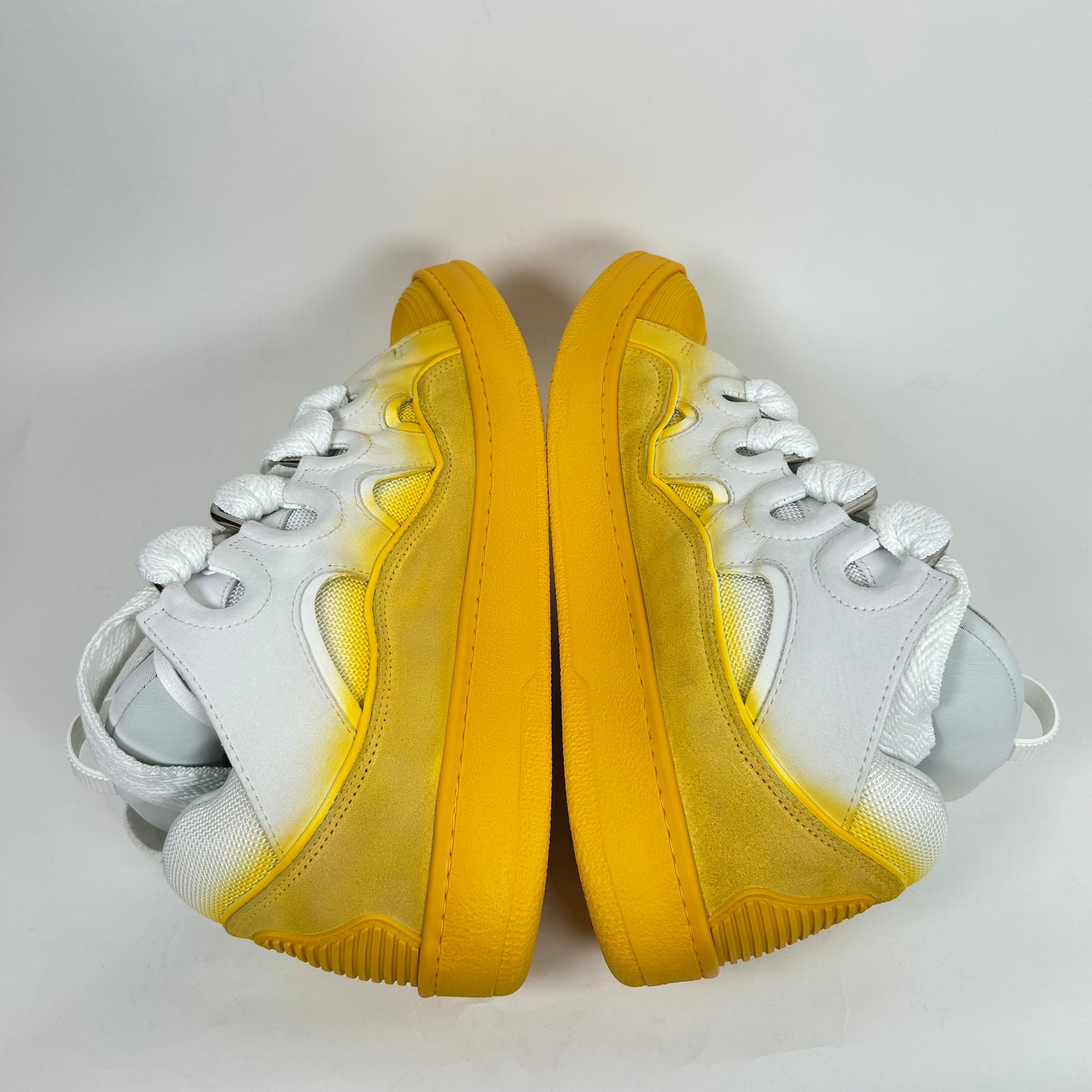 Lanvin Yellow Spray Paint Curb Sneaker Size 46