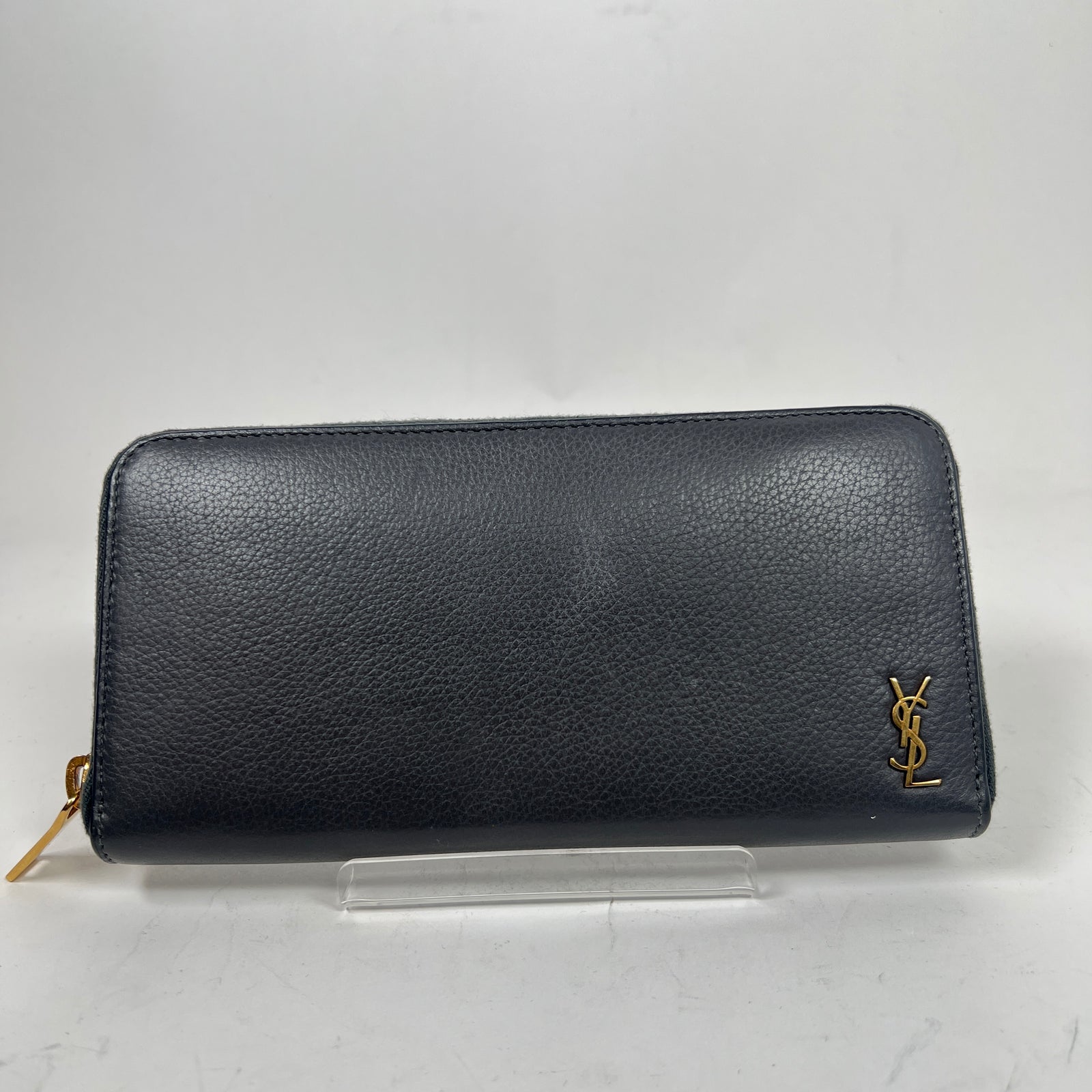Saint Laurent Grey Zip-Around Wallet