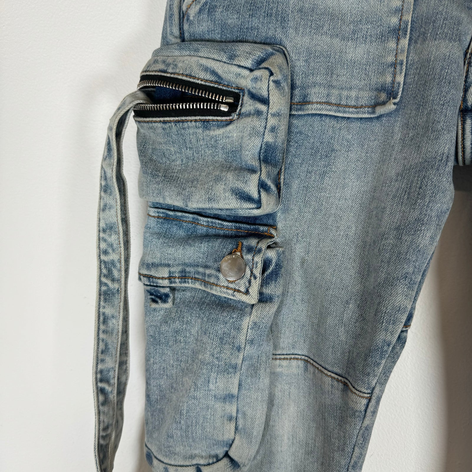 Amiri Lightwash Tactical Cargo Jeans Size 30