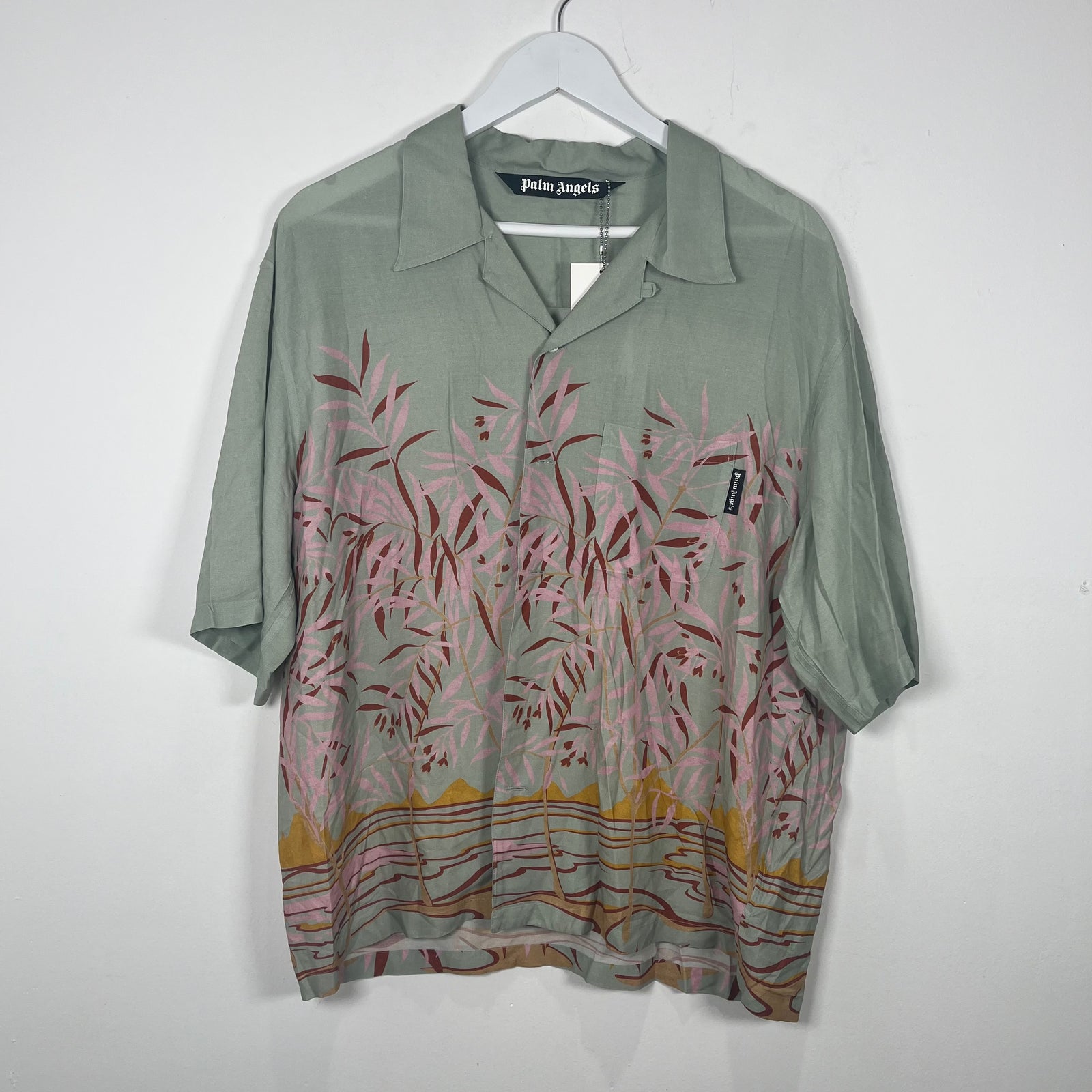Palm Angels Green Trees Button-Up Shirt Size L