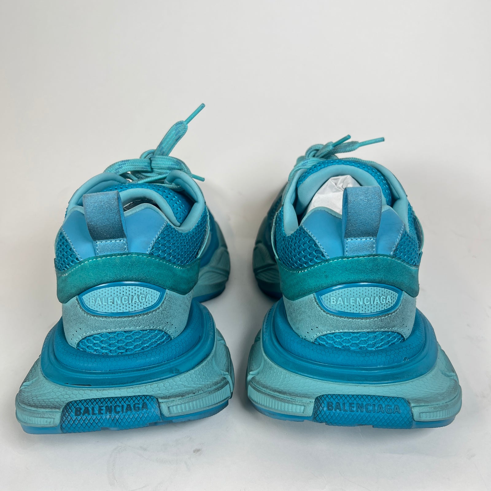 Balenciaga Blue Suede Distressed 3XL Sneaker Size 44