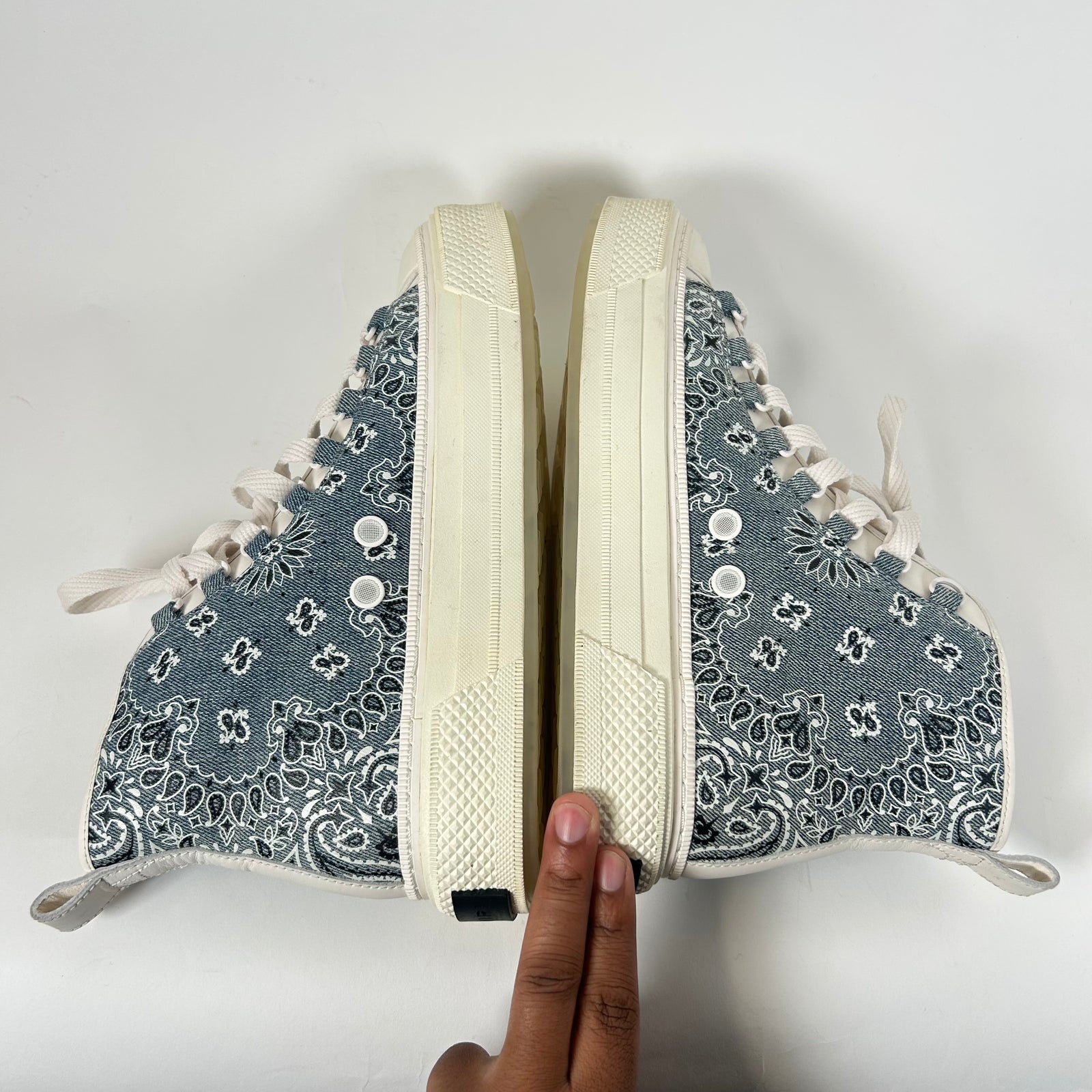 Amiri Grey Paisley MA Court High-Top Sneaker Size 43