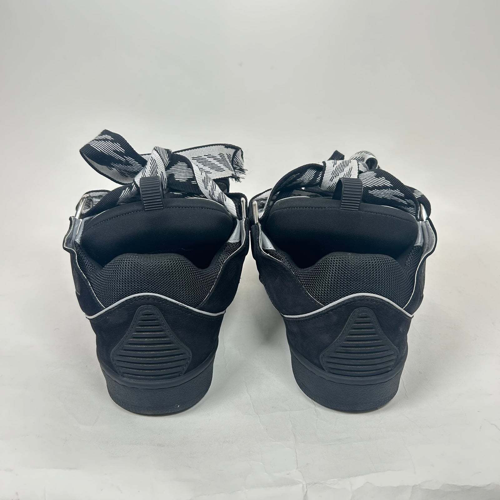 Lanvin Black Reflective Curb Sneakers Size 42