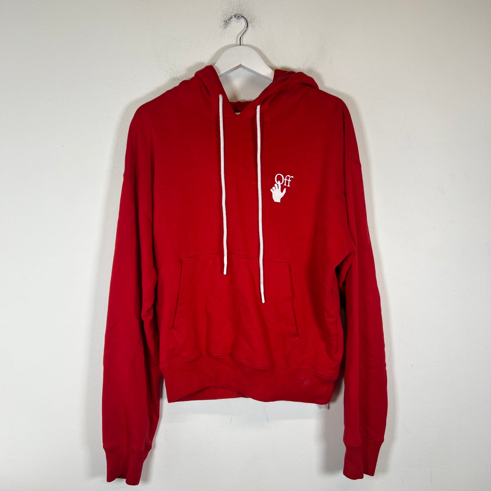 Off-White Red Cut Out Arrows Hoodie Size S