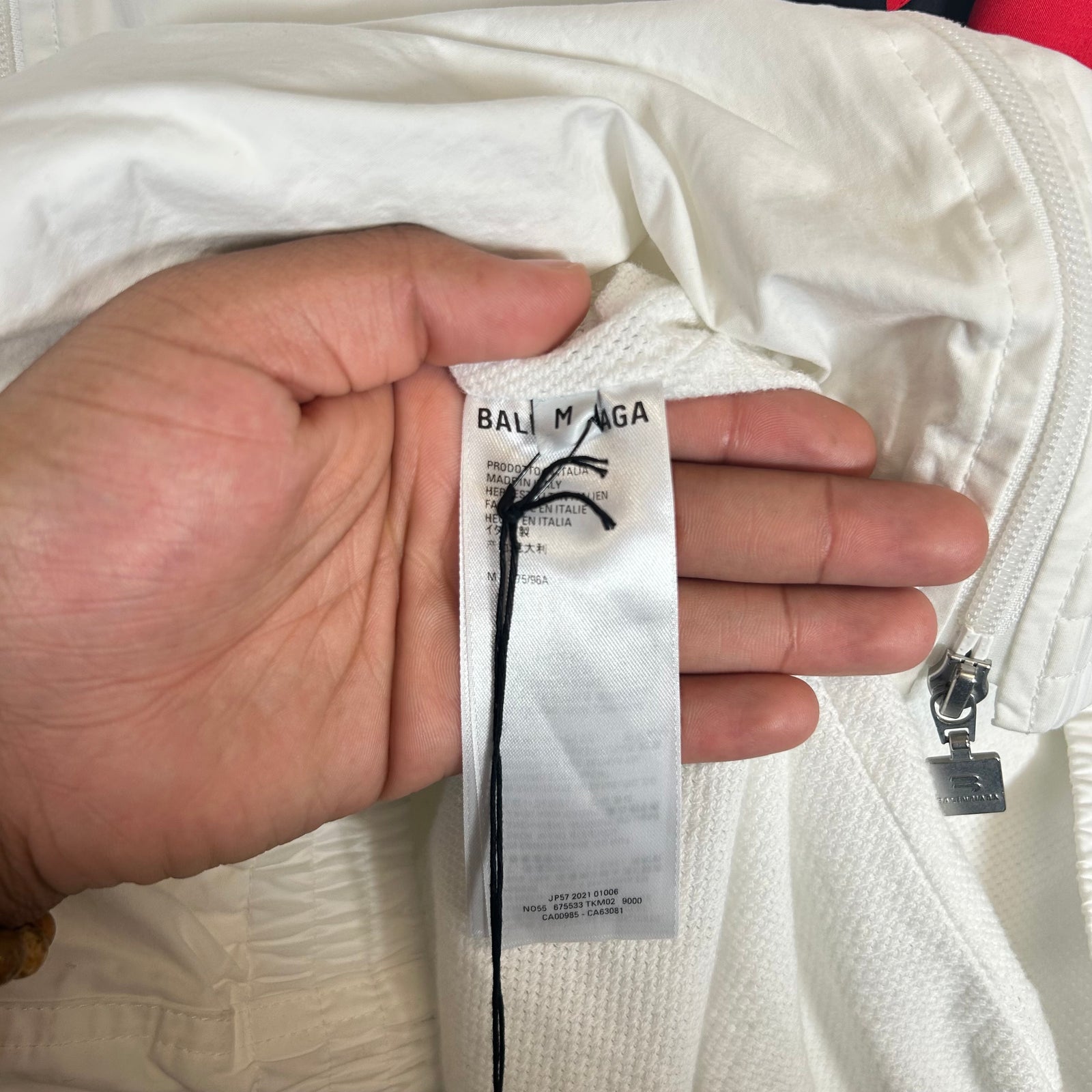 Balenciaga White/Red 3B Sport Track Jacket Size M