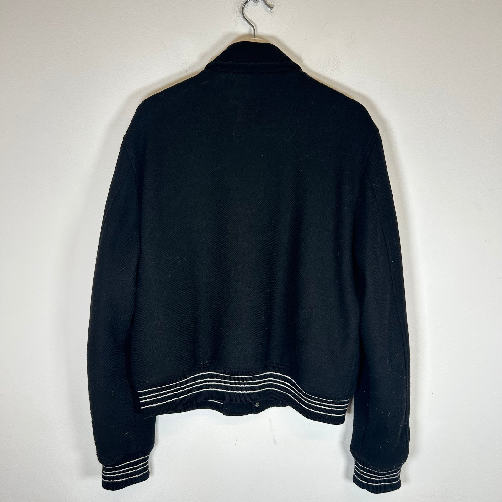 Amiri Black Bone Varsity Jacket Size L