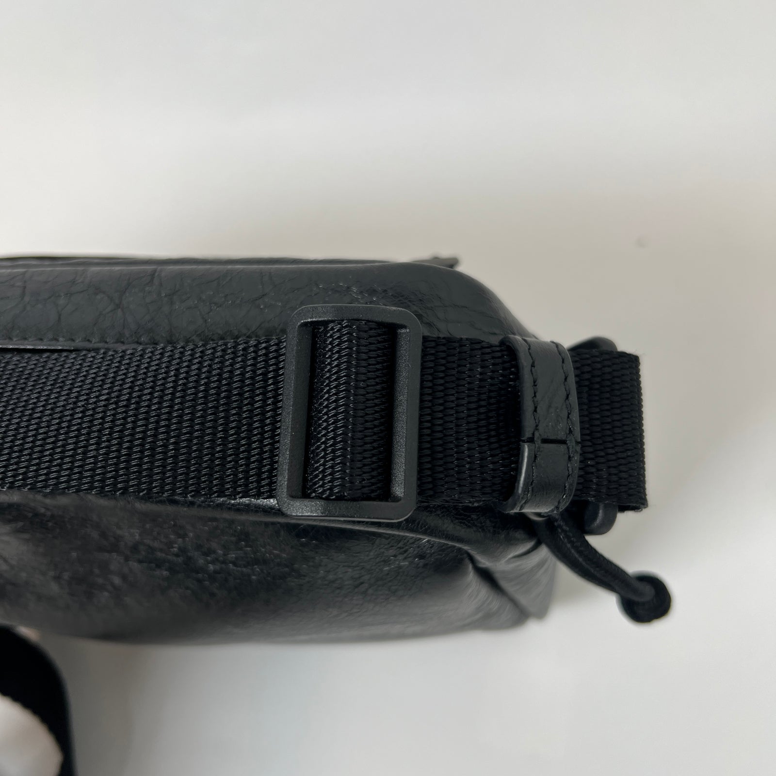 Balenciaga Black Leather Small Logo Crossbody Bag