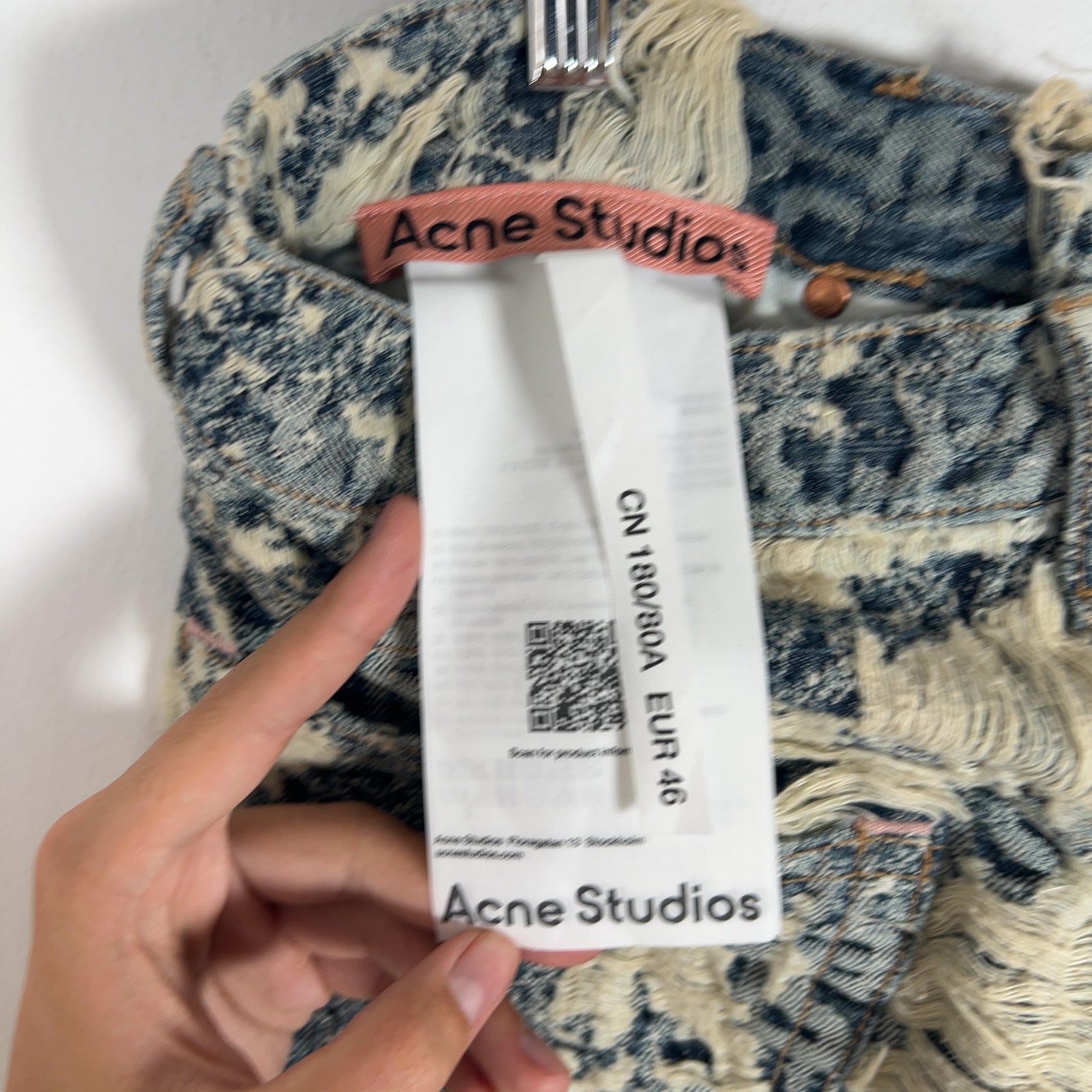 Acne Studios Distressed Monogram Denim Shorts