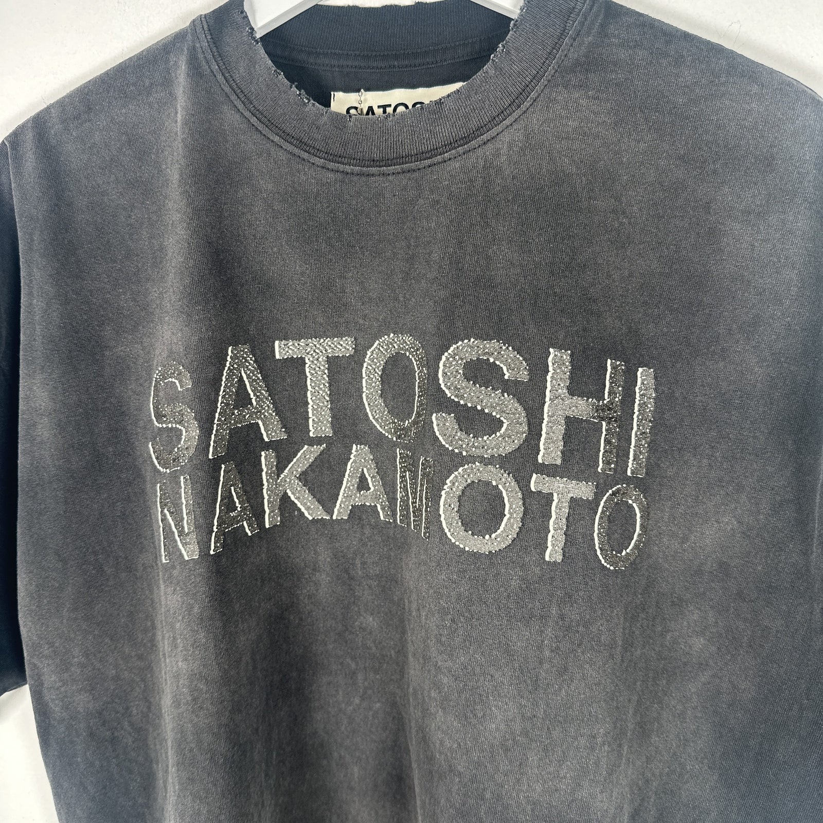 Satoshi Nakamoto Logo Black T-Shirt Size L