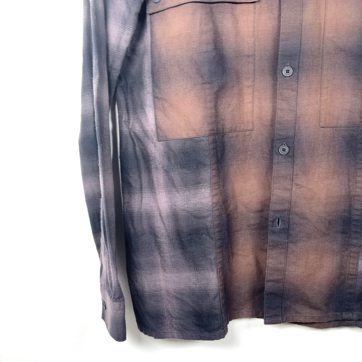 Helmut Lang Multi-Plaid Button-Up T-Shirt