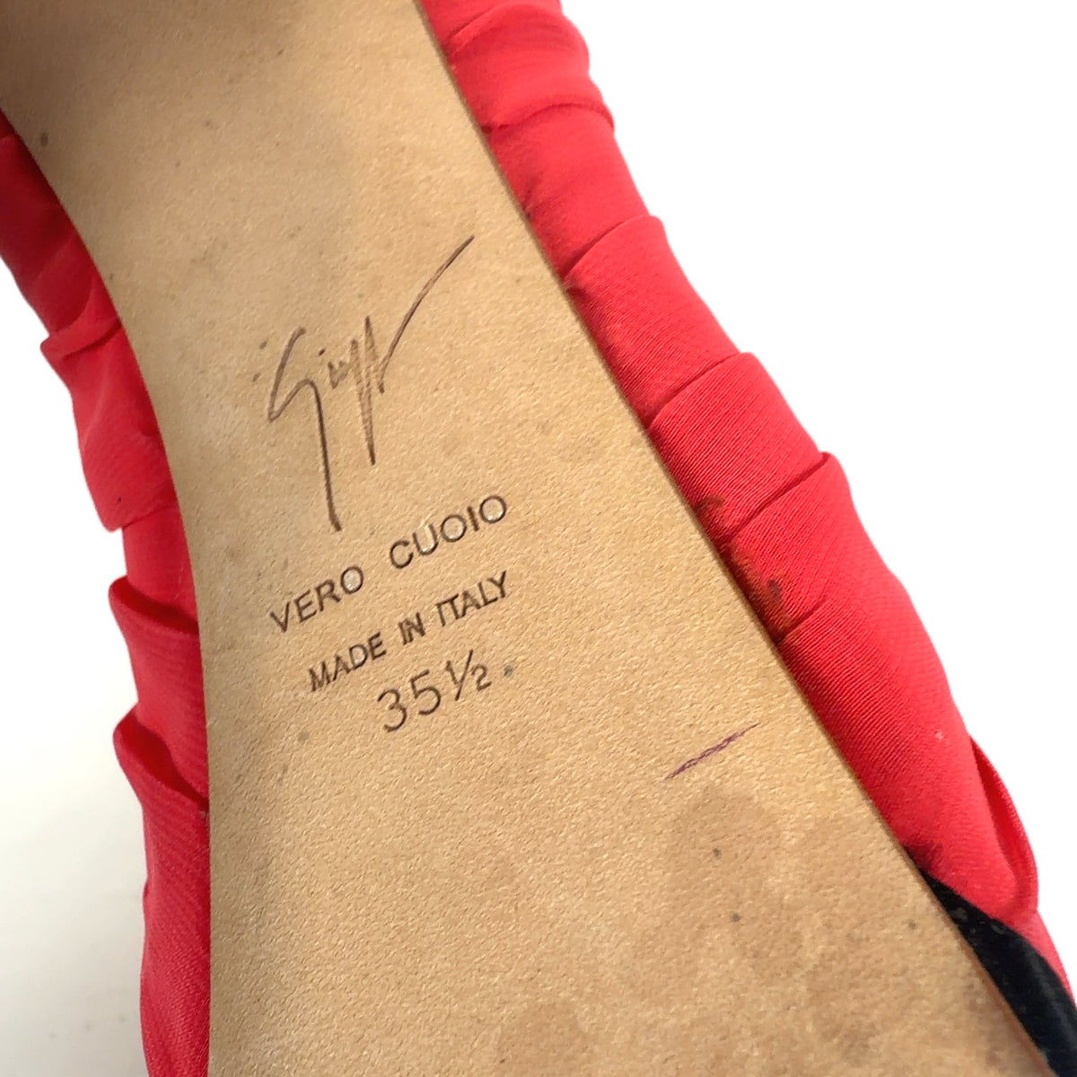 Giuseppe Zanotti Red Runched Silk Platform Pumps