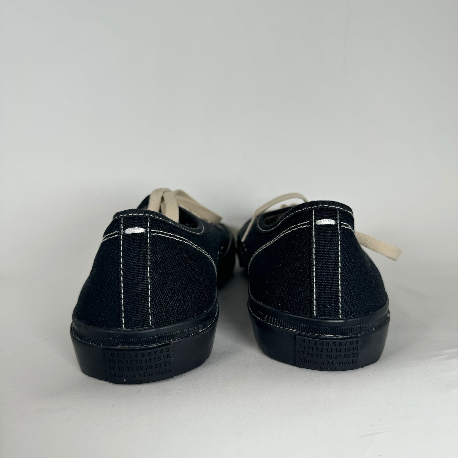 Maison Margiela Black Canvas Tabi Low Top Sneaker Size 39