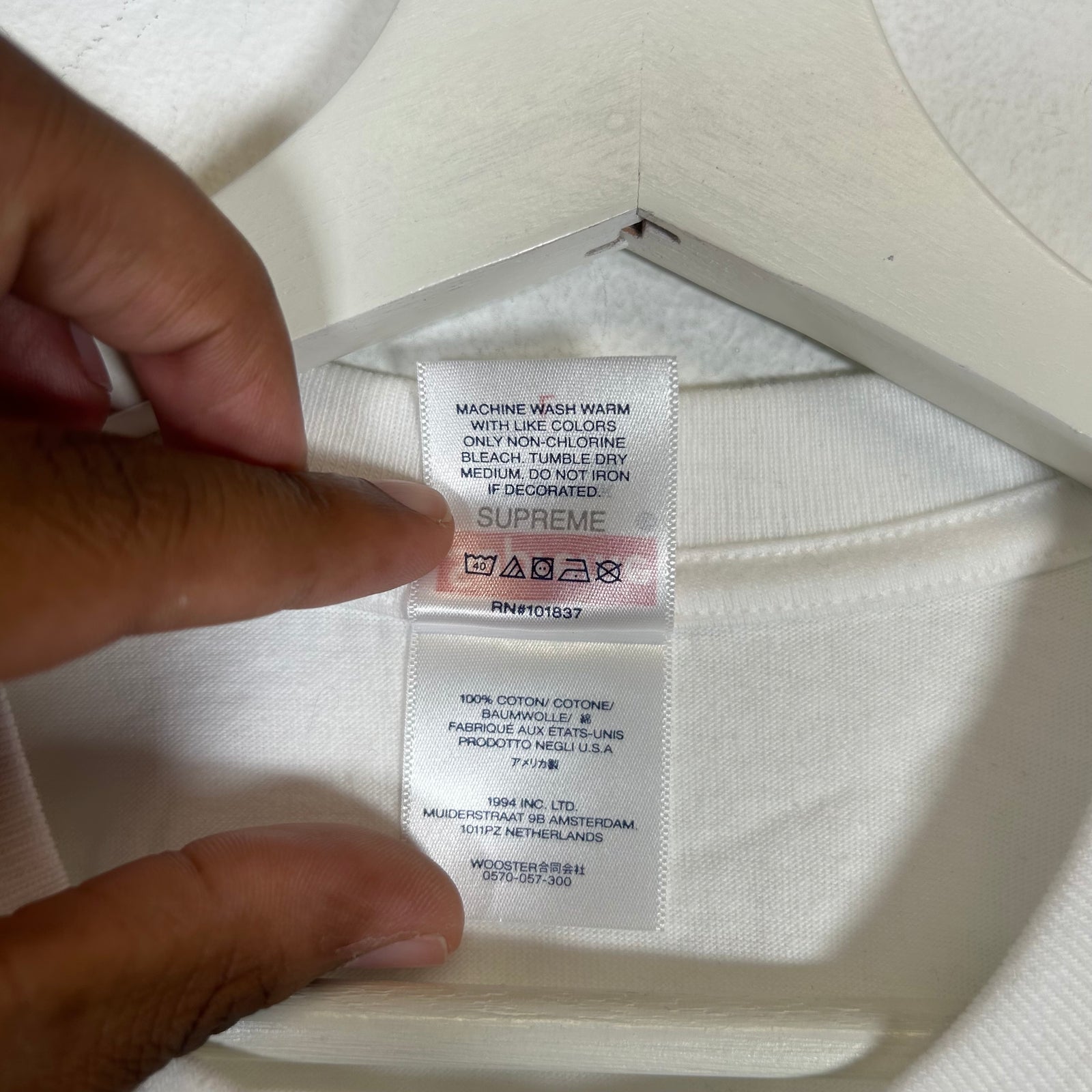 Supreme White Mont Blanc Logo T shirt Size L