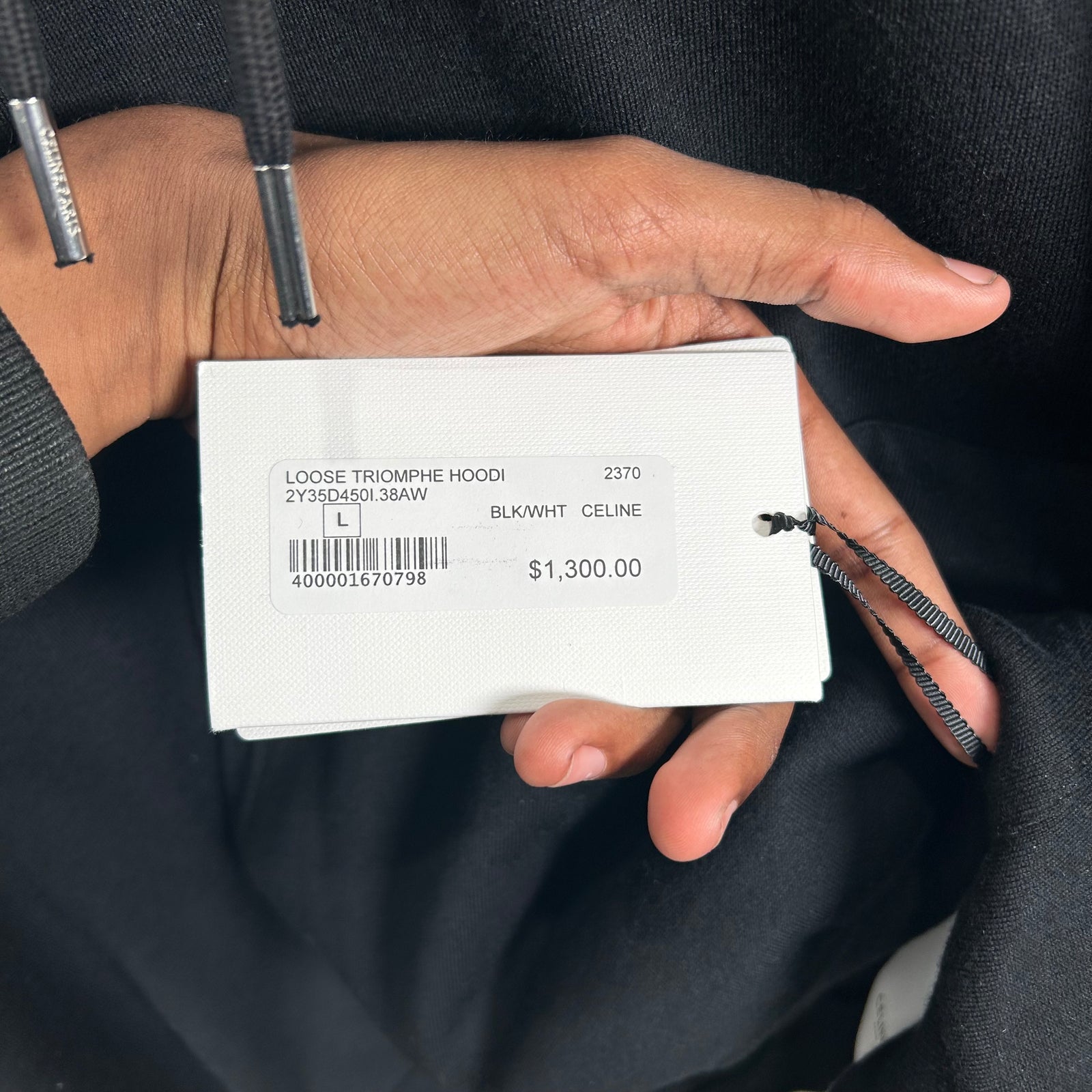 Celine Triomphe Logo Hoodie Size L