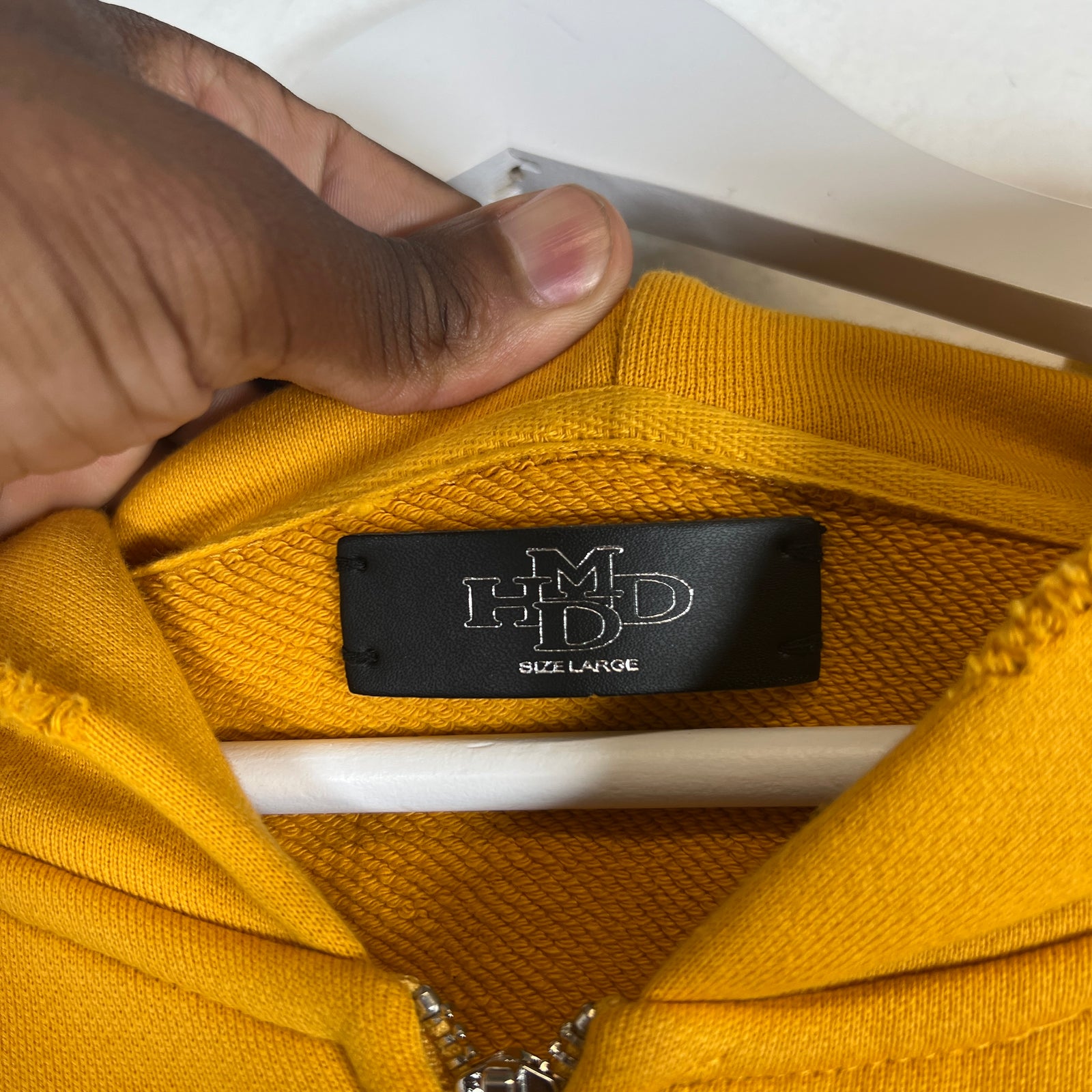 HMDD Rio Gold Brazil Zip-Up Hoodie Size L
