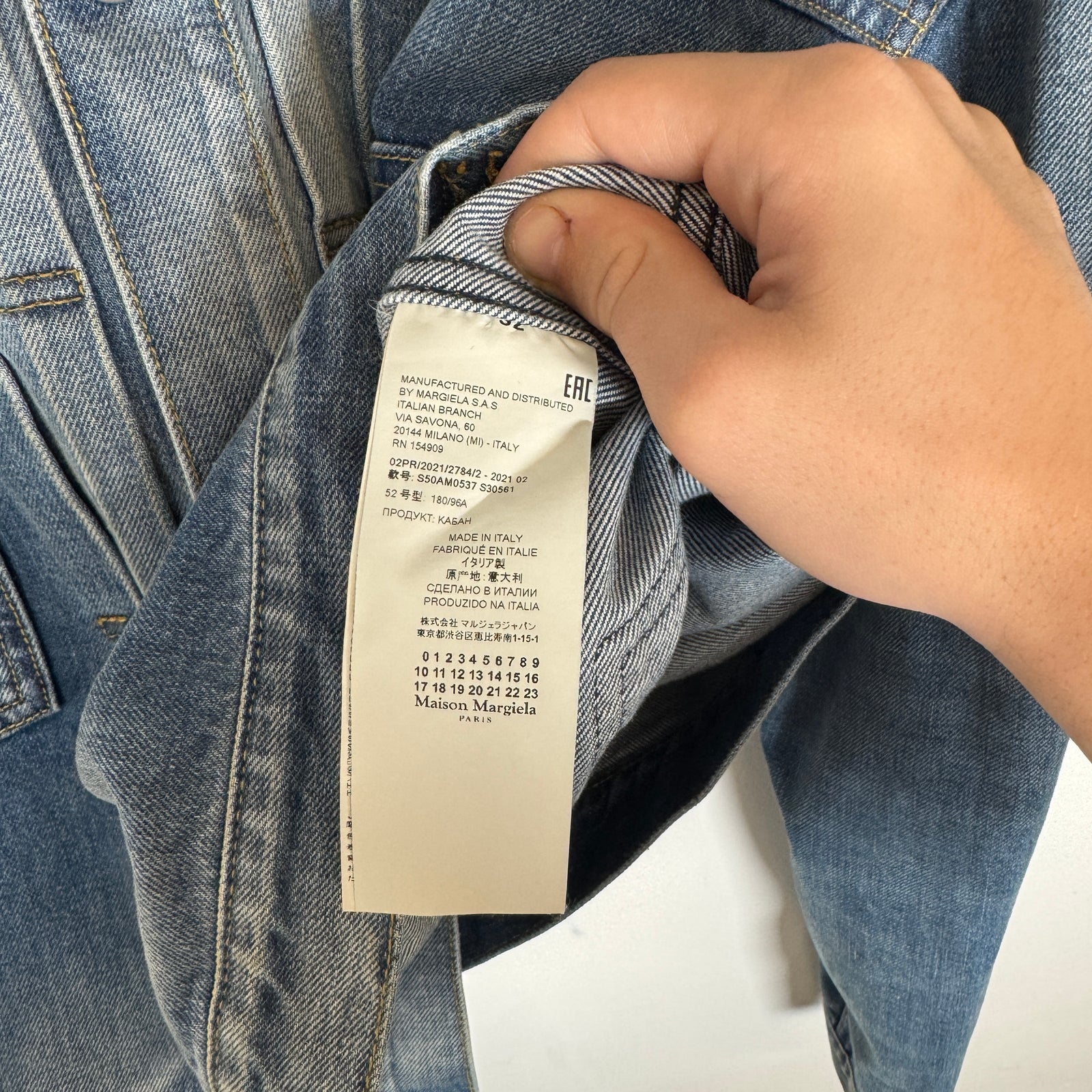 Maison Margiela SS21 Vintage Wash Denim Jacket Size 52