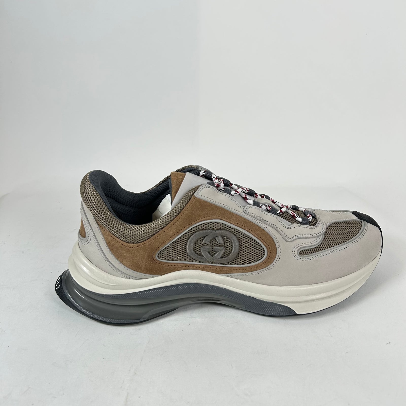Gucci Gray/Brown Interlocking G Runners Size GG 8.5