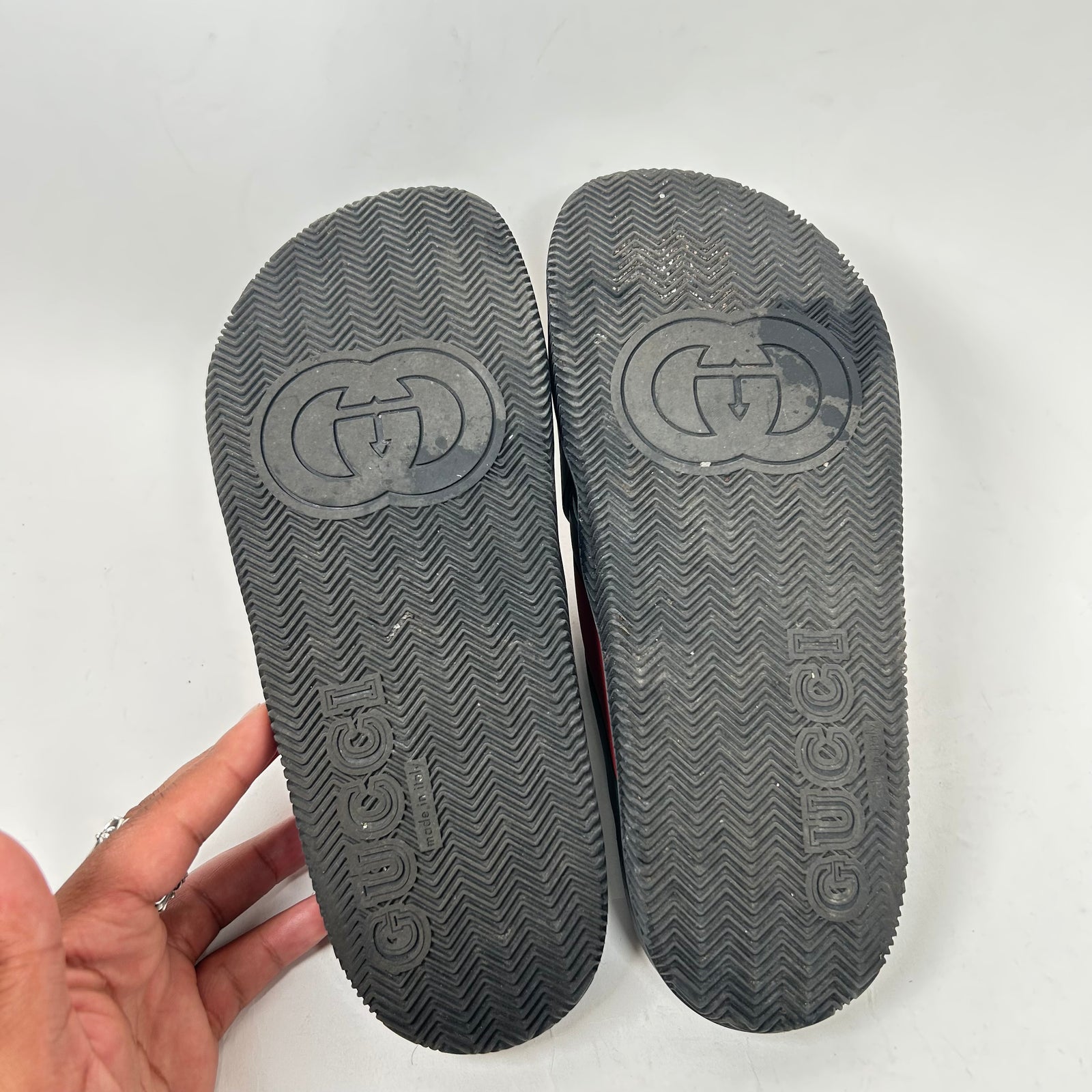 Gucci Rubber Web Slides Size GG 8