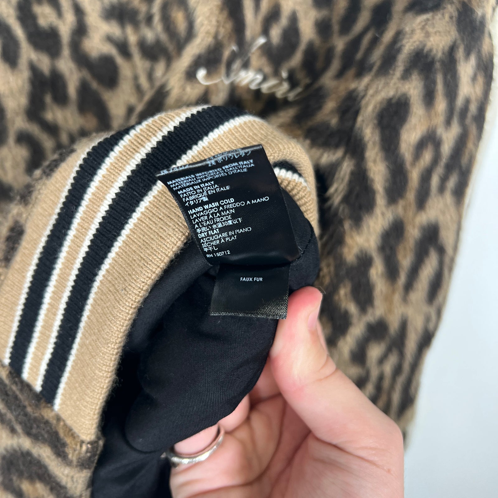 Amiri Leopard Bone Varsity Size M